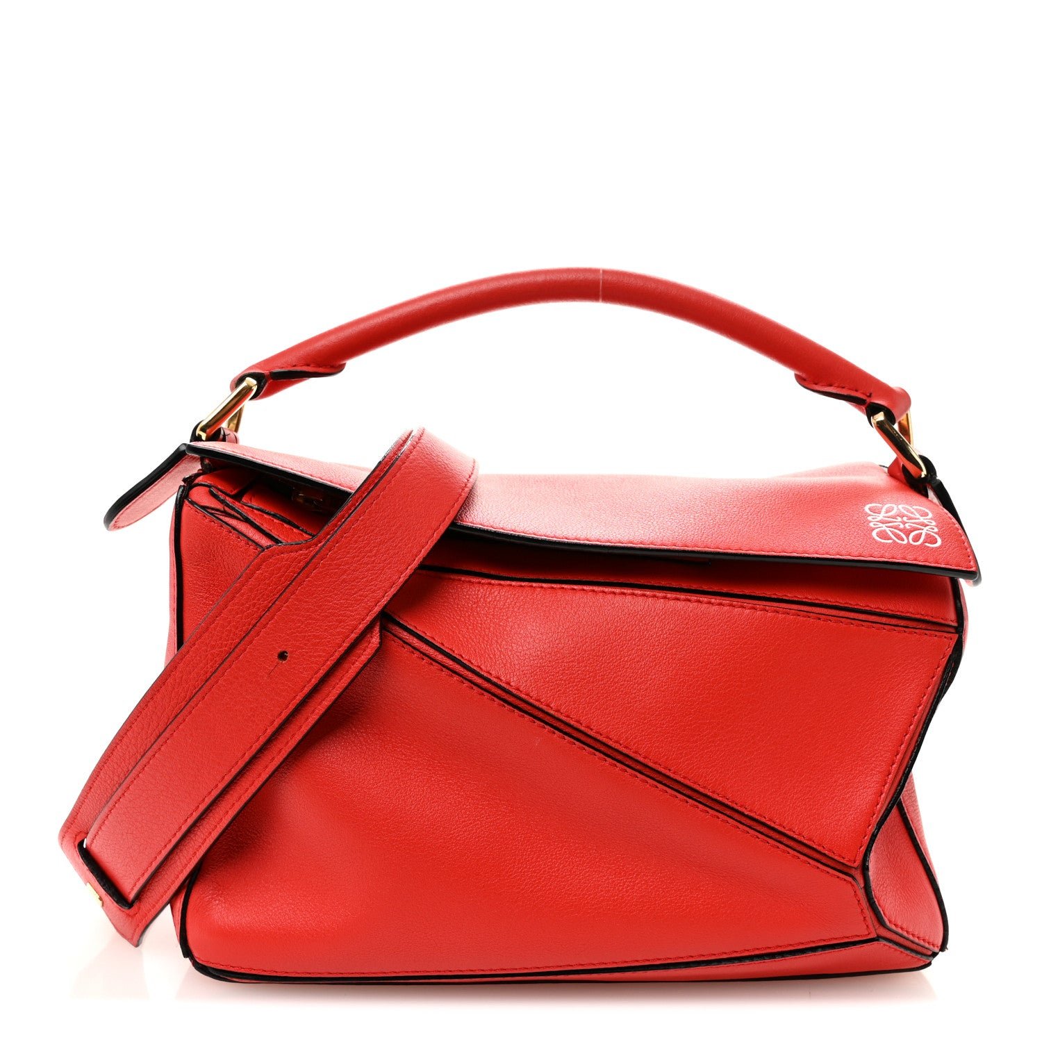 Loewe Calfskin Small Puzzle Bag Scarlet