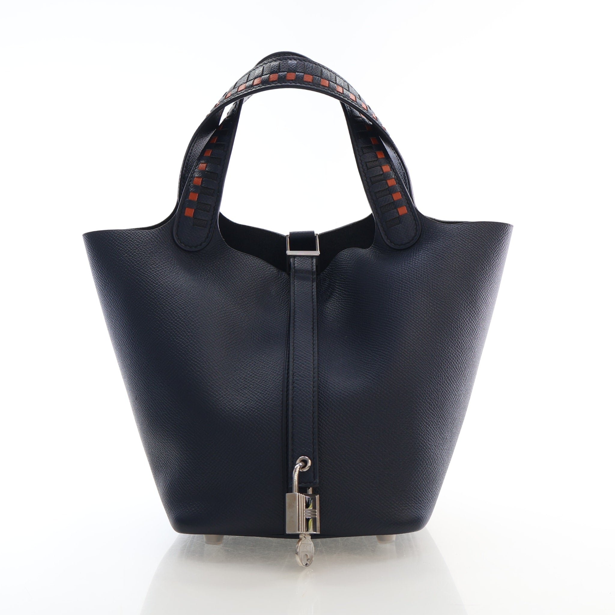 Hermes Bleu Indigo Epsom Tressage De Cuir Picotin Lock 18
