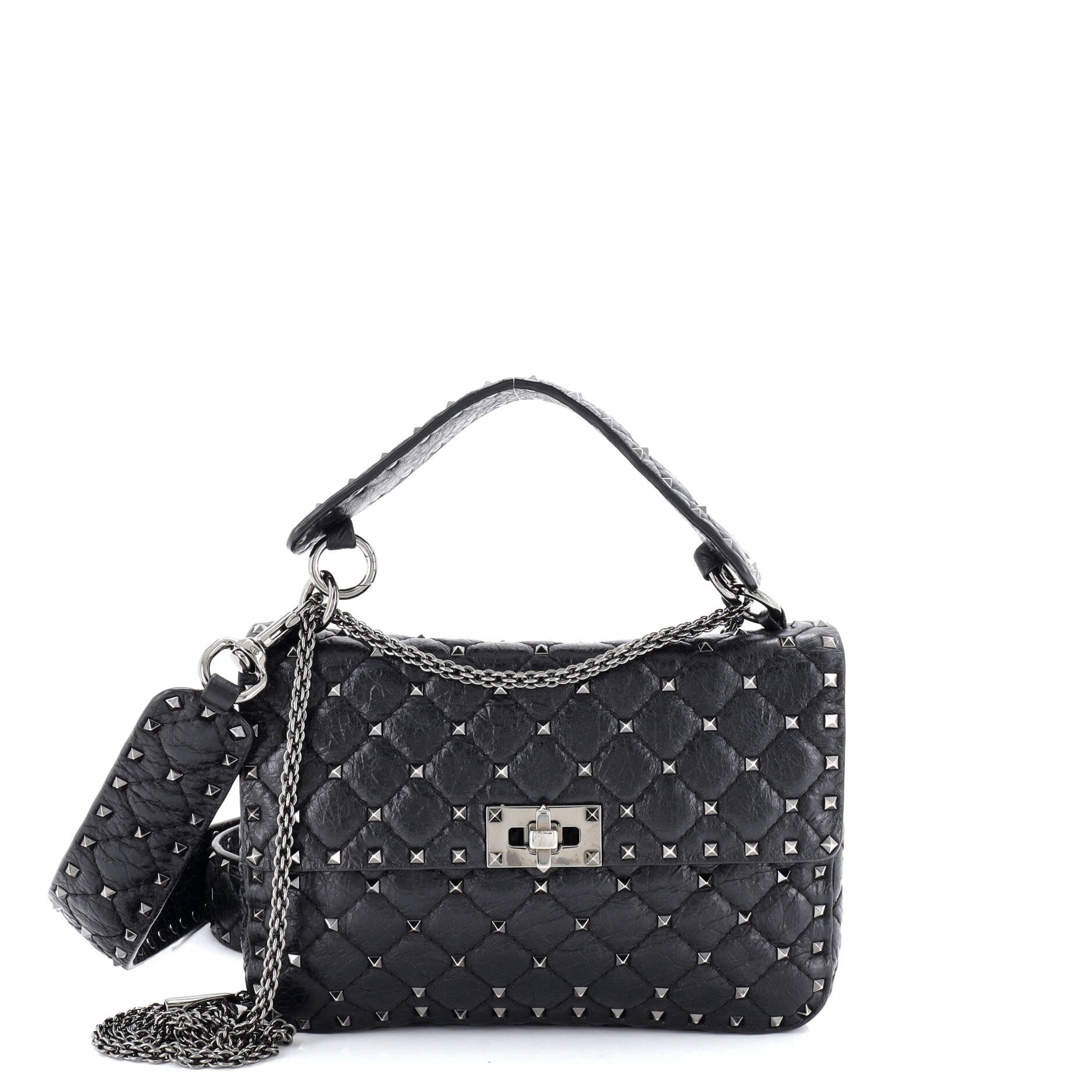 Valentino Garavani Rockstud Spike Flap Bag Quilted Leather Medium