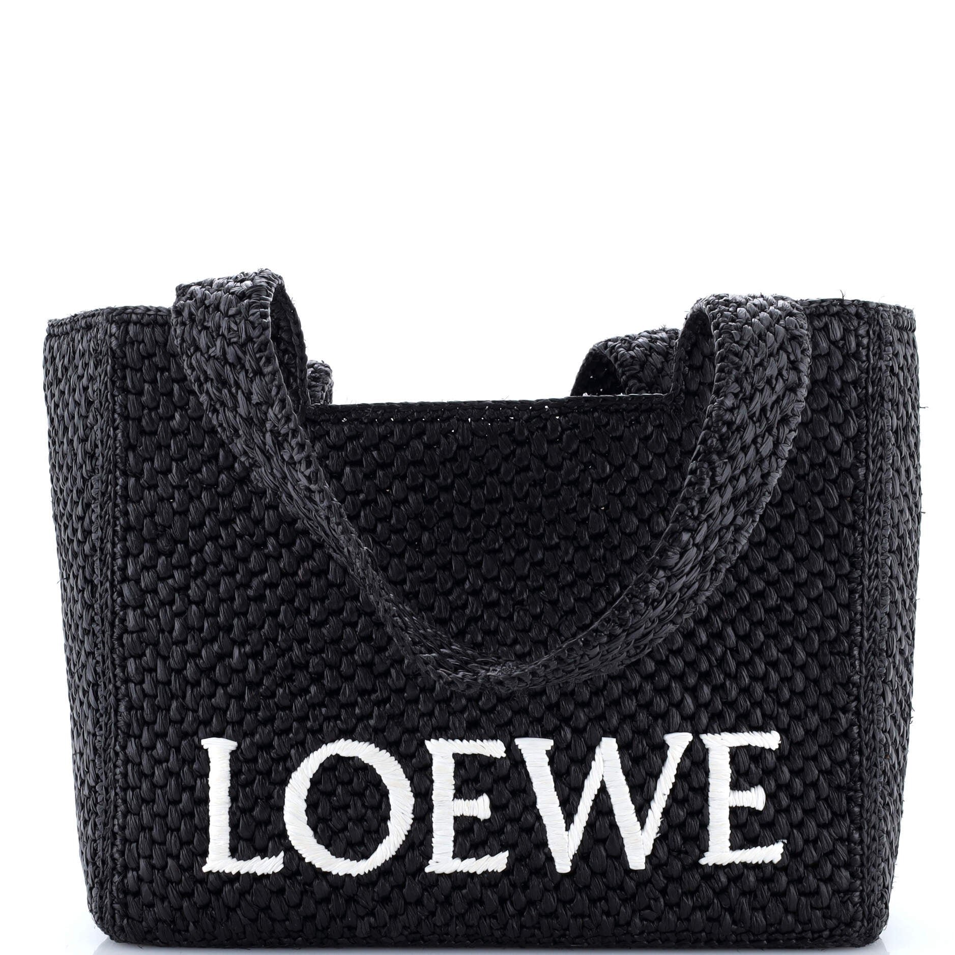 Paula's Ibiza Logo Tote Raffia Large
