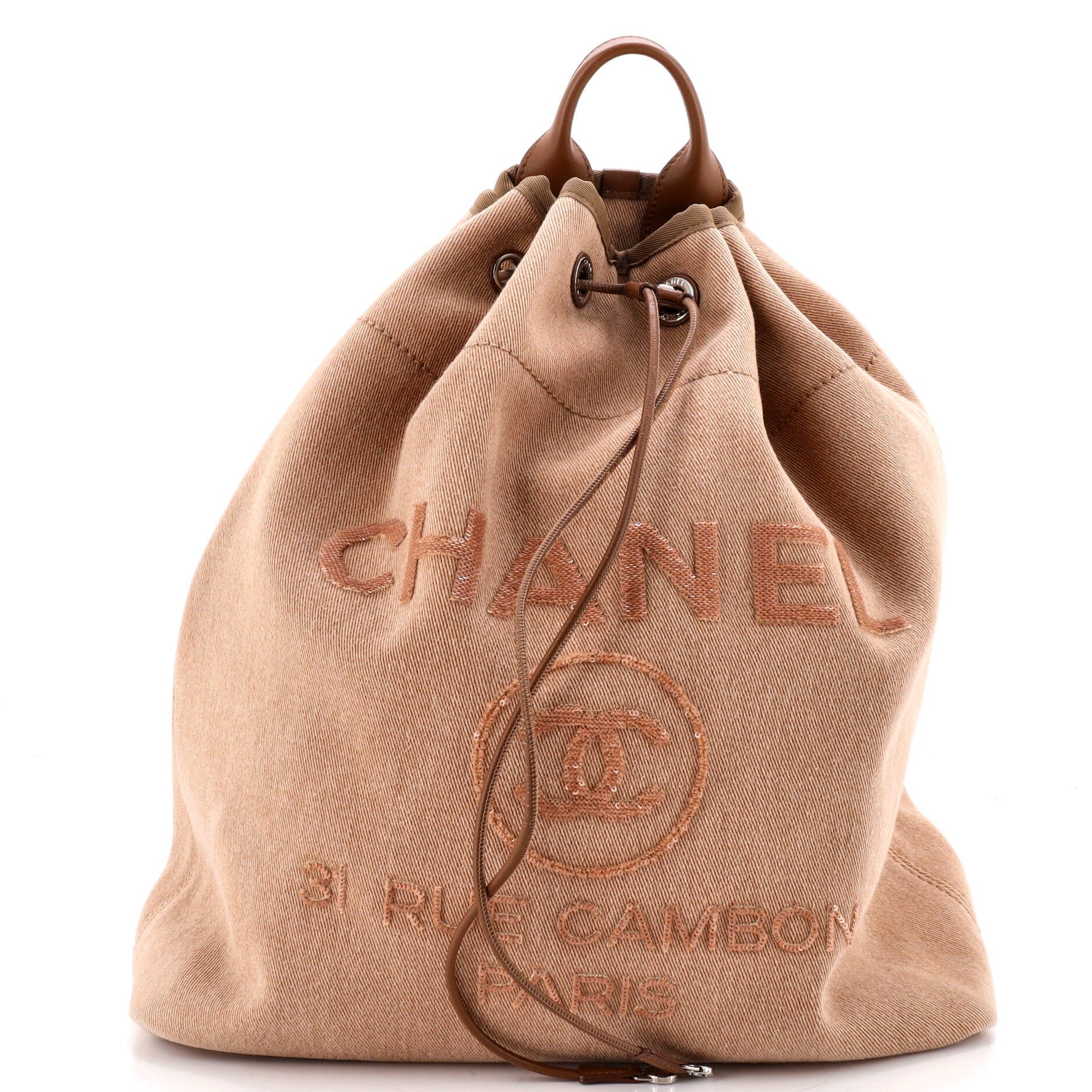 Deauville Backpack Canvas with Sequins Large