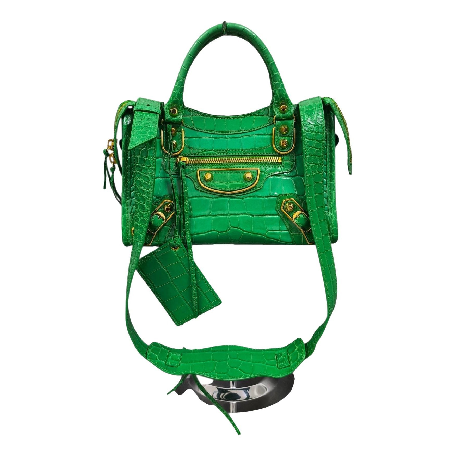 Classic Metalic leather handbag