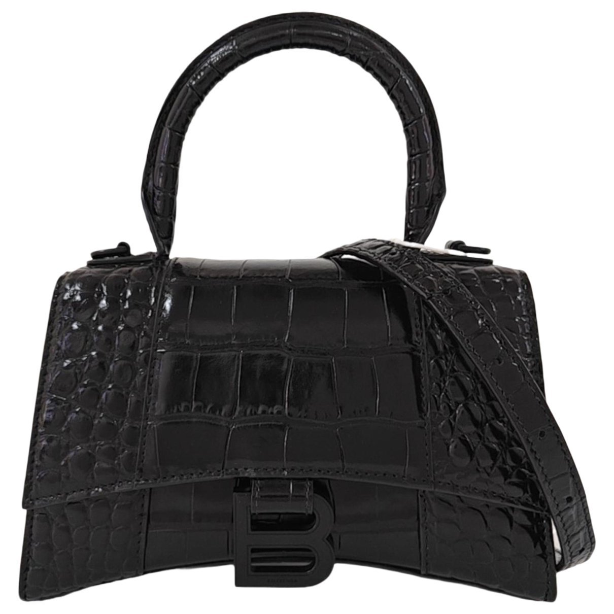 Hourglass leather handbag