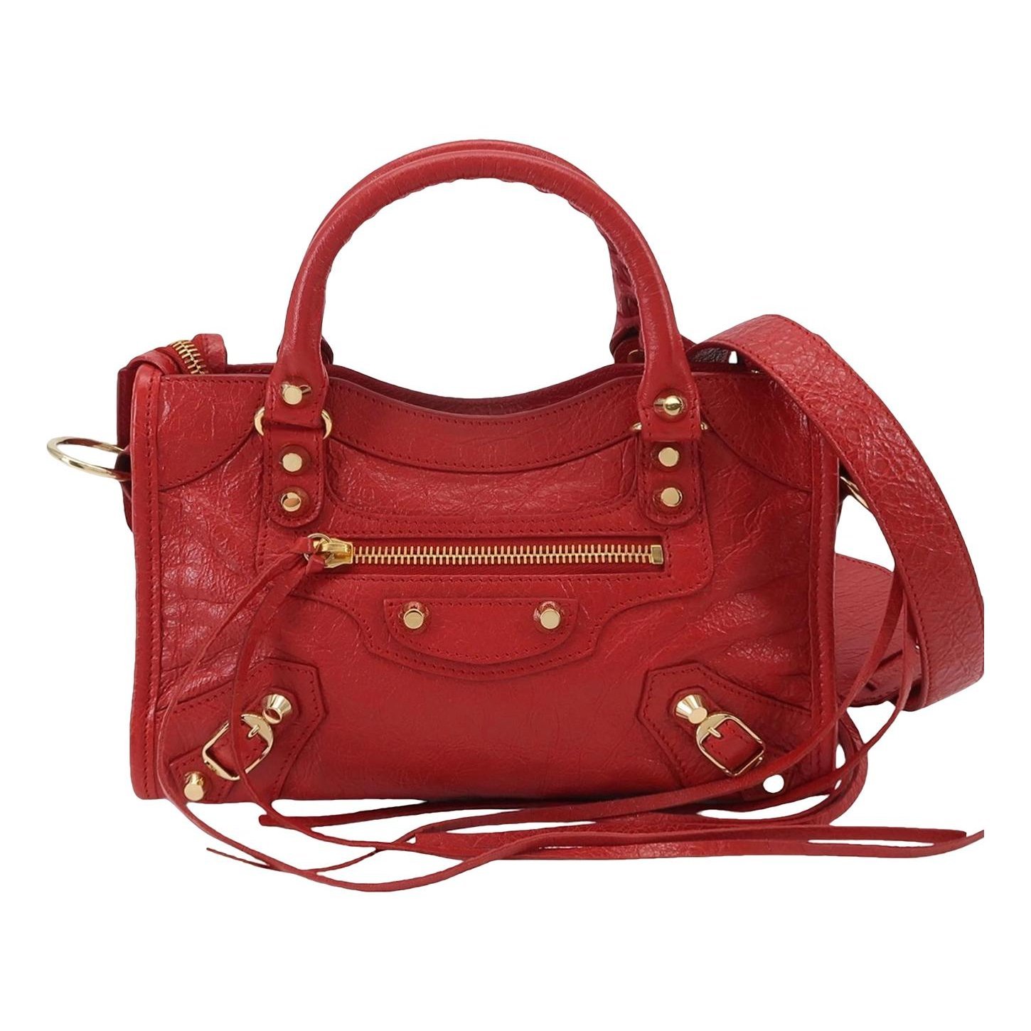 City leather handbag