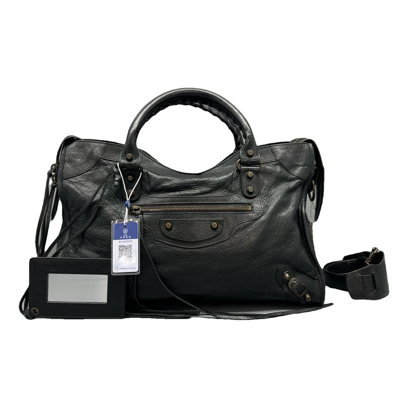 City leather handbag