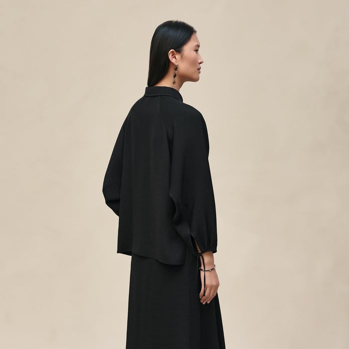 Noir Silk Blouse