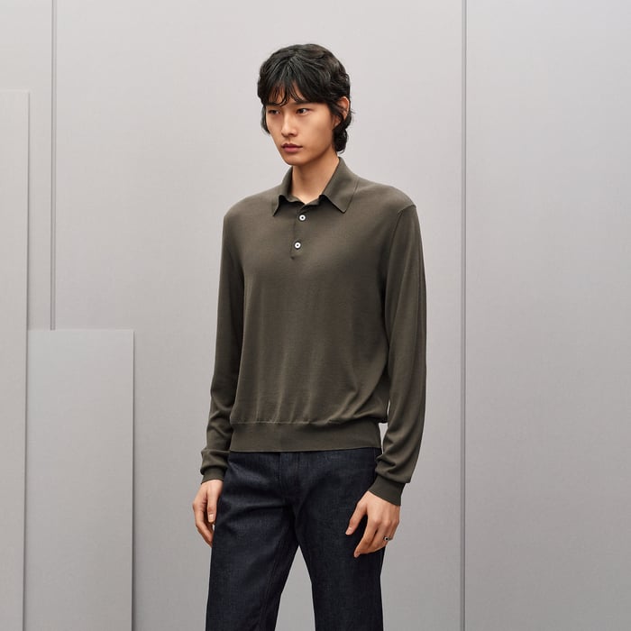 Taupe "Detail H" Polo Shirt
