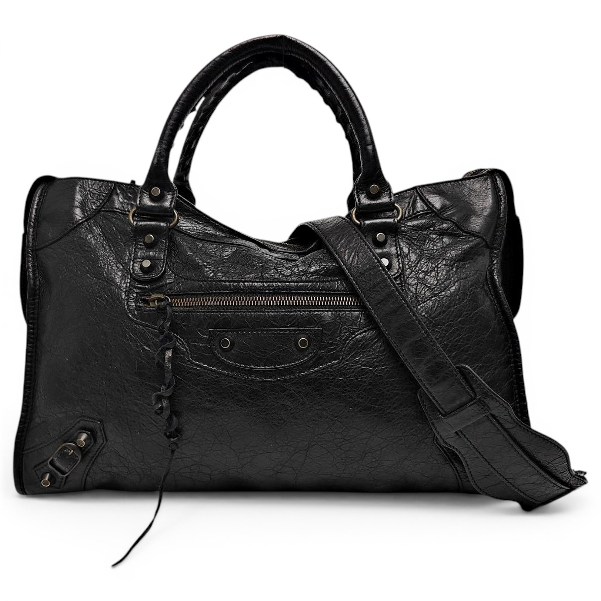 City leather handbag