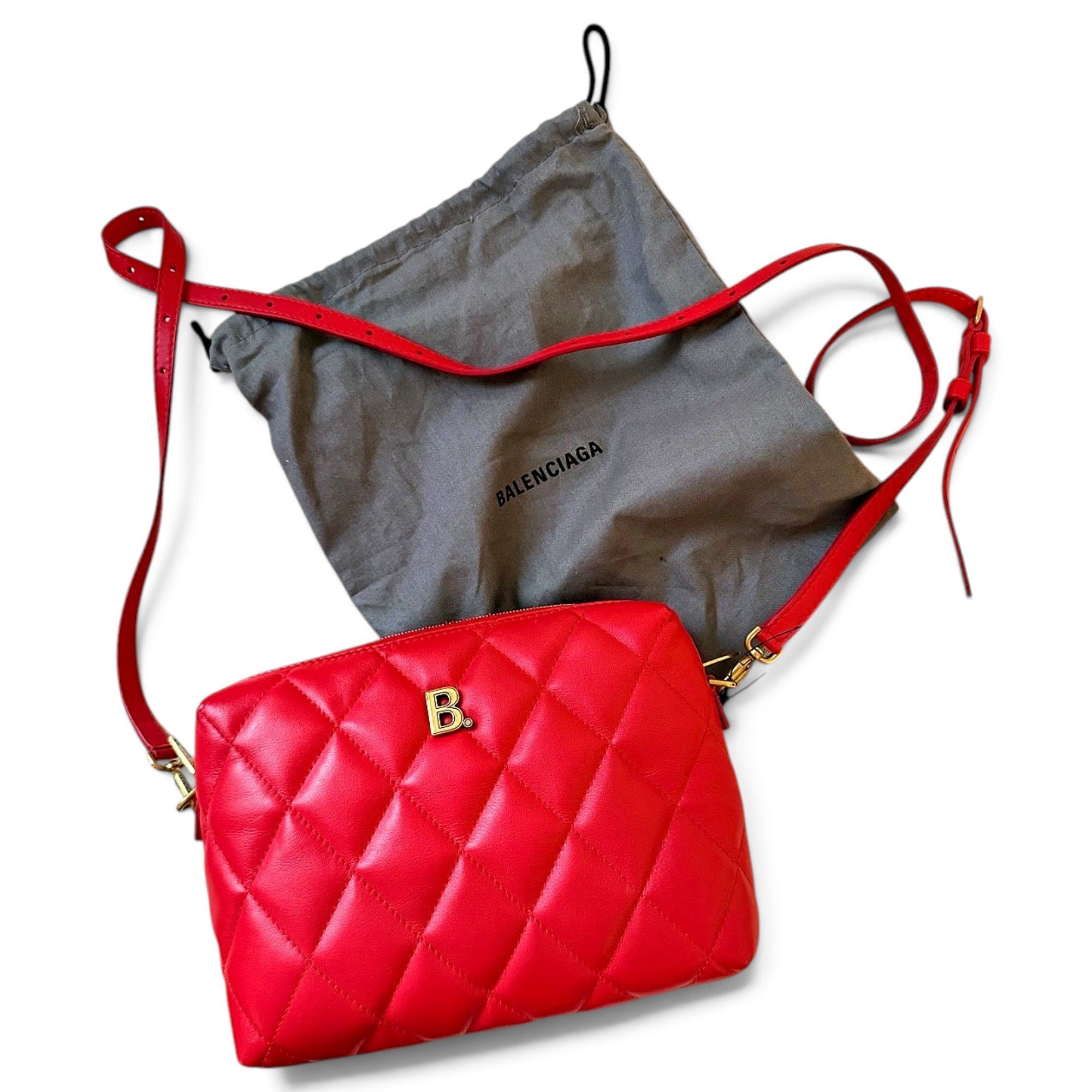 BB Round leather crossbody bag