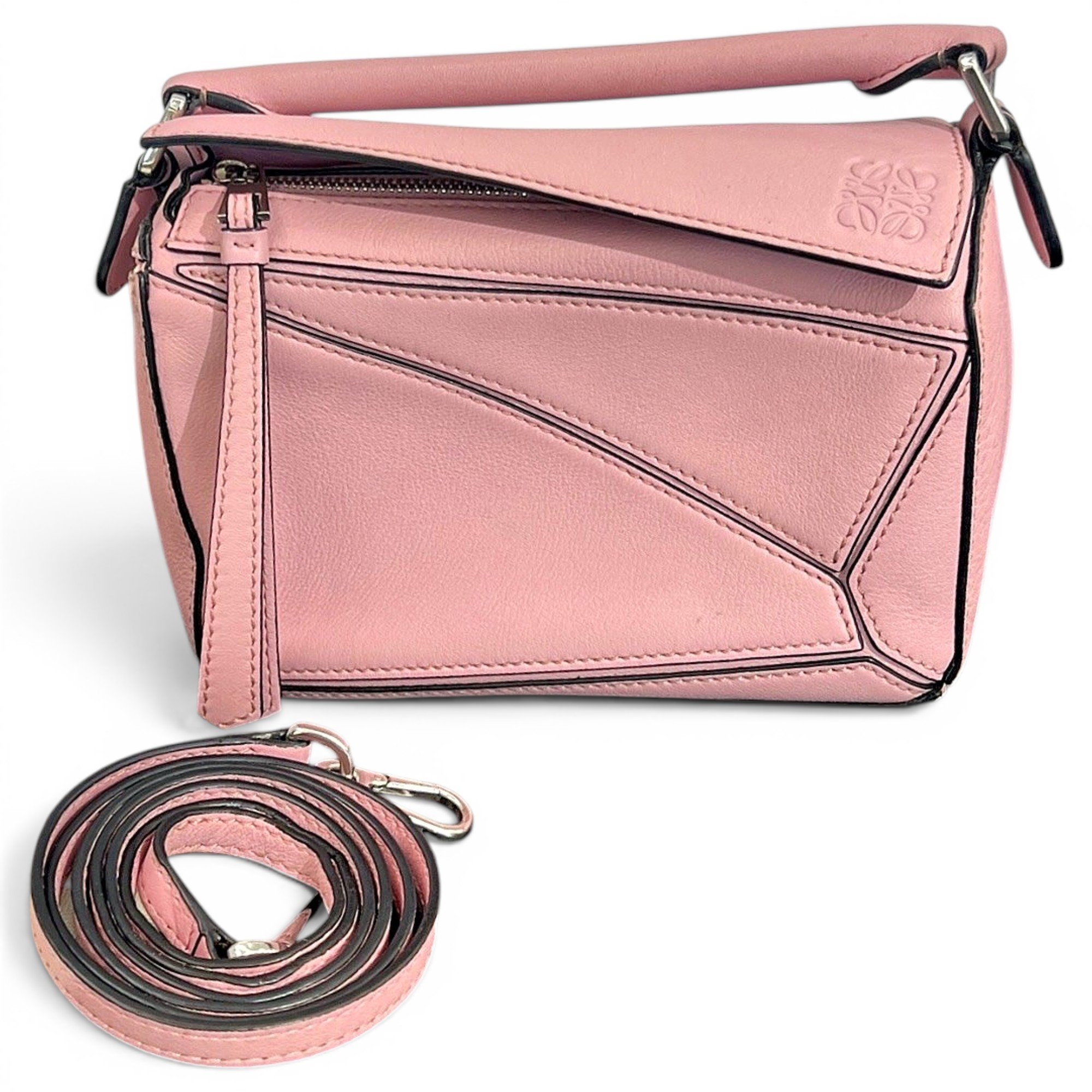 Puzzle leather handbag