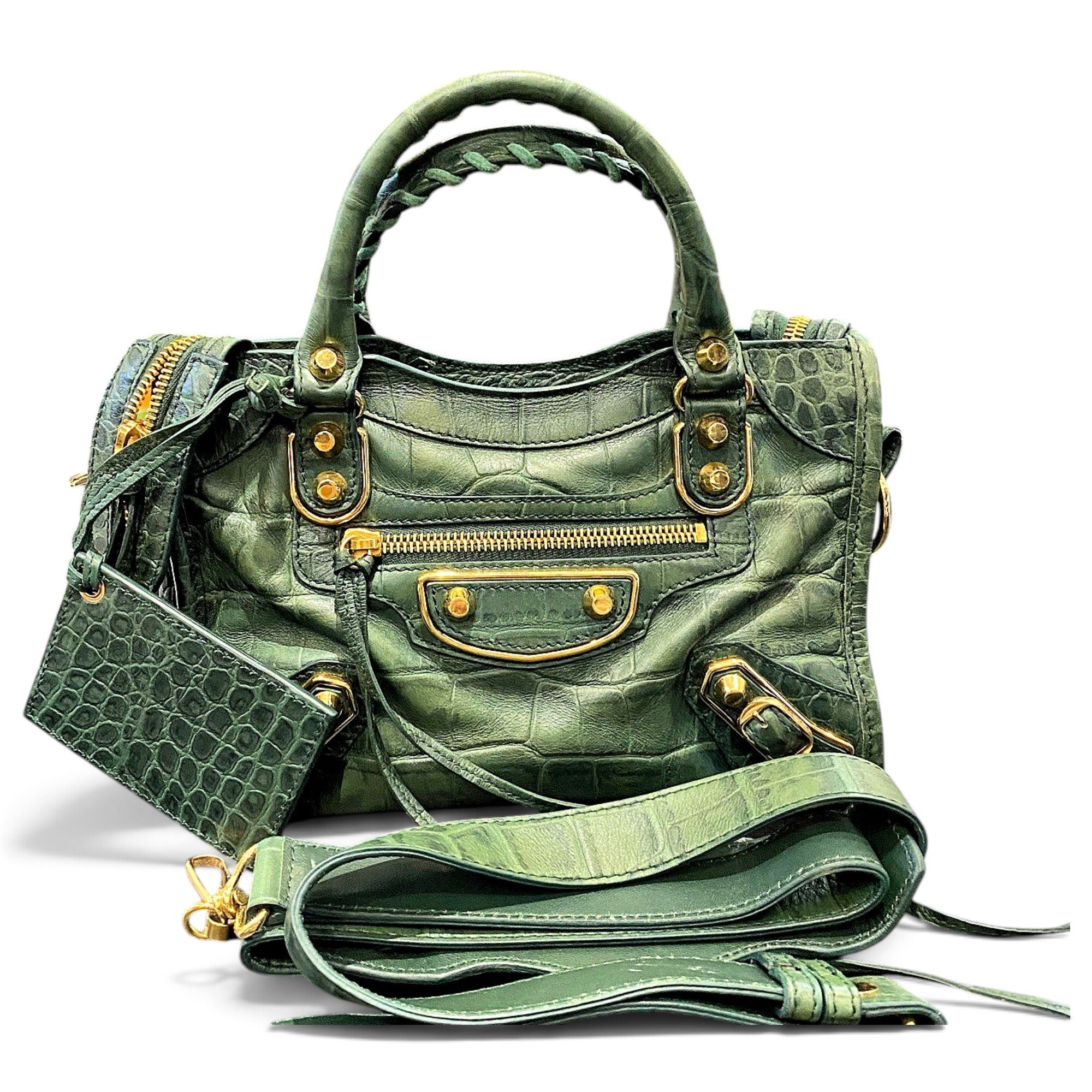 City leather handbag