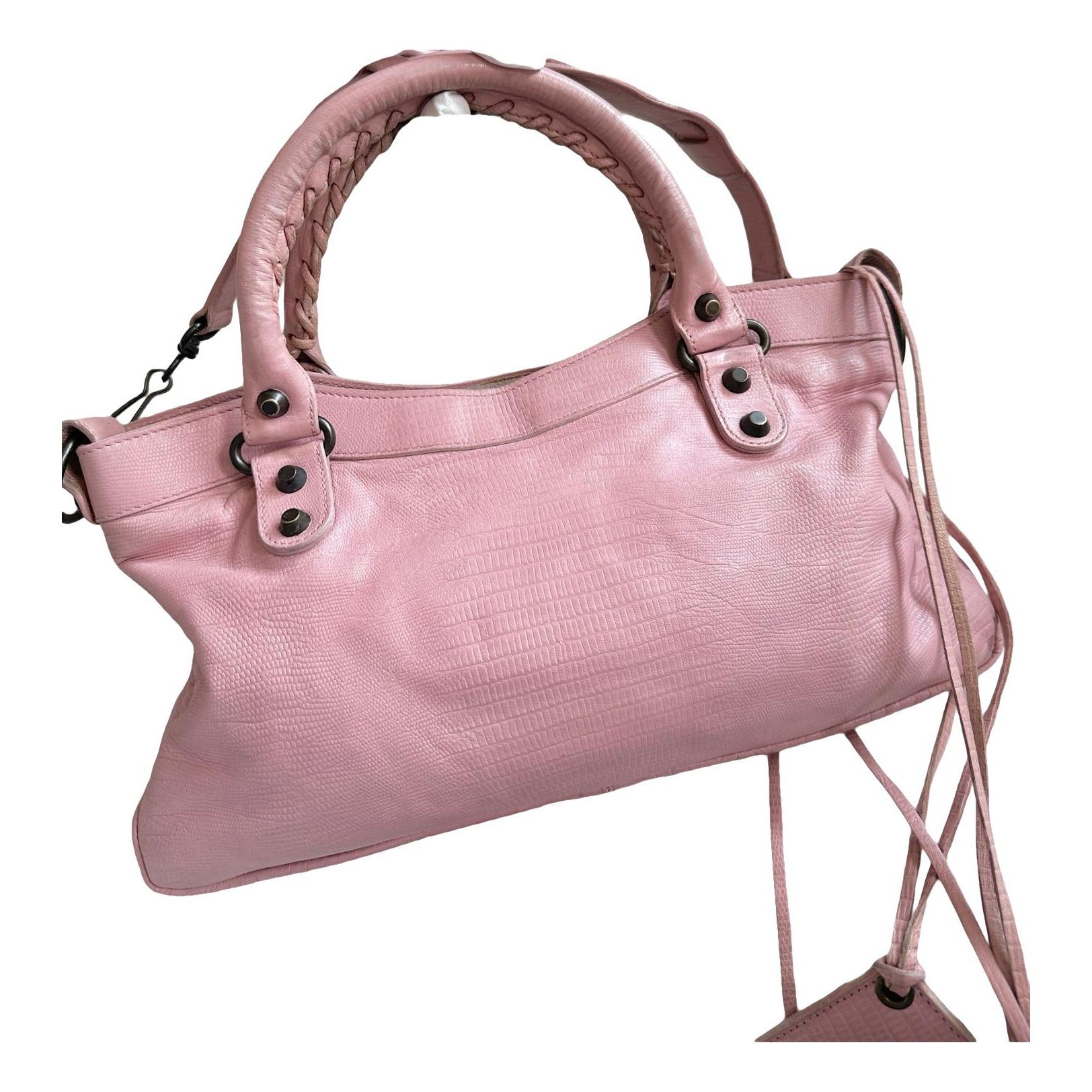 City leather handbag