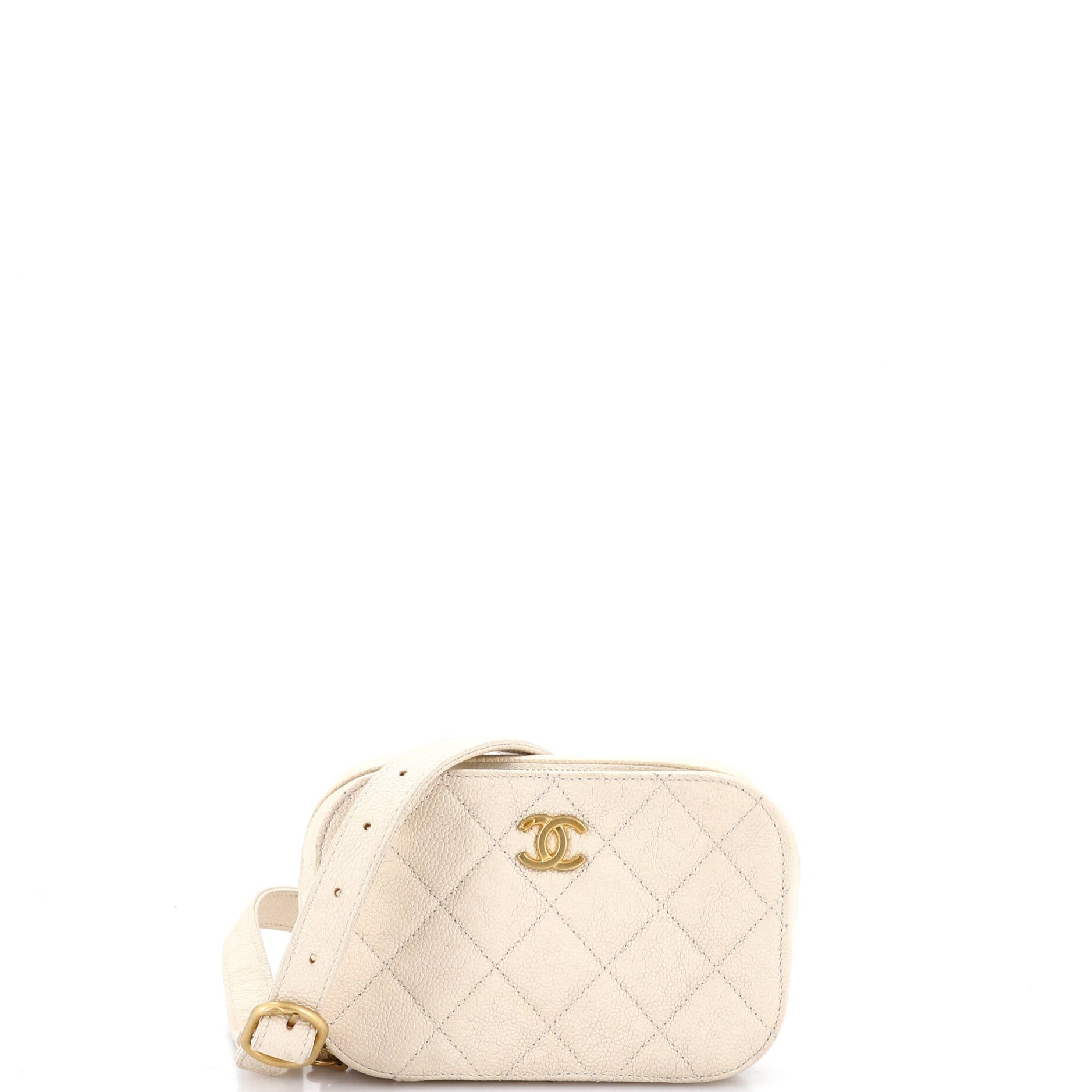 Chain Melody Camera Bag Quilted Caviar Small