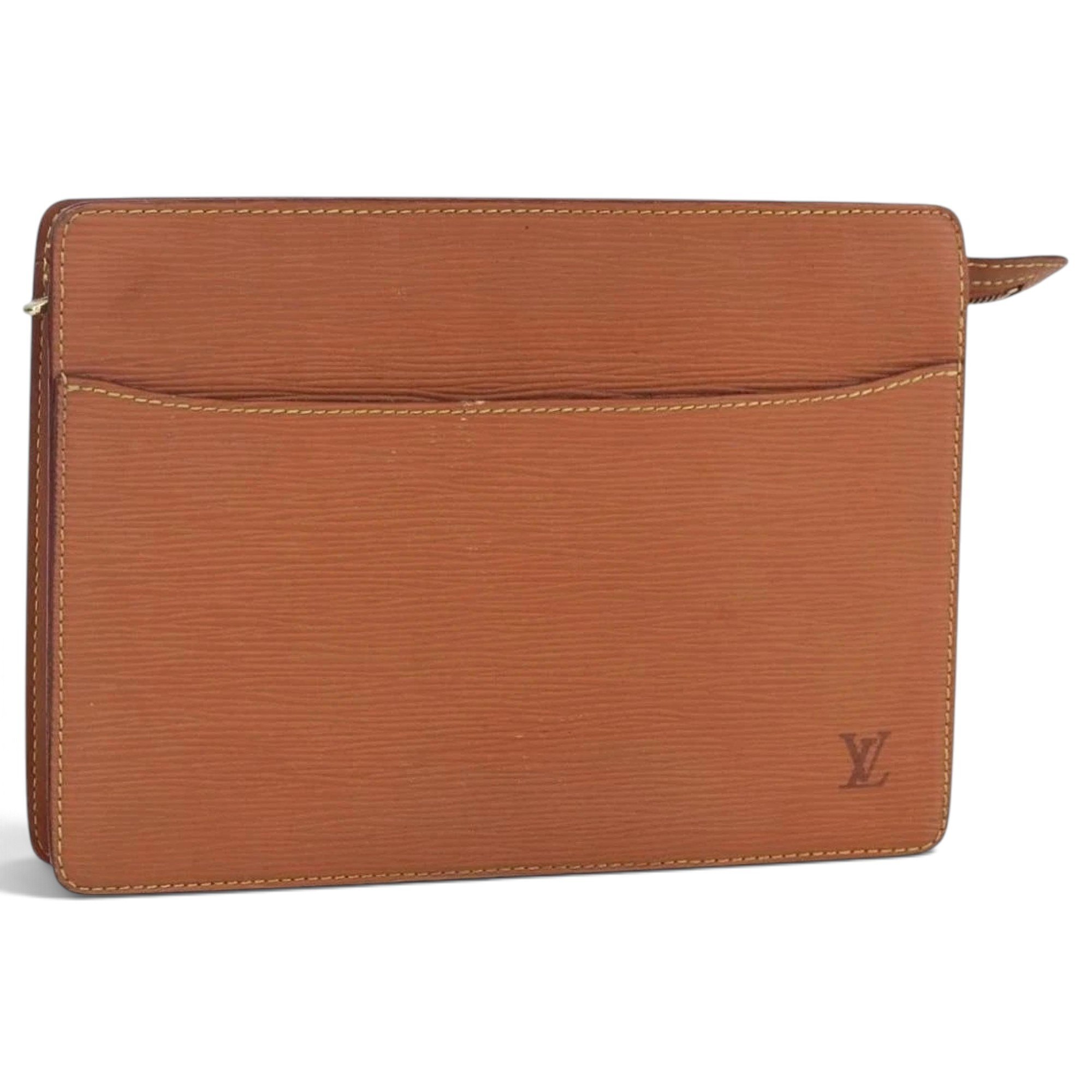 Leather clutch bag