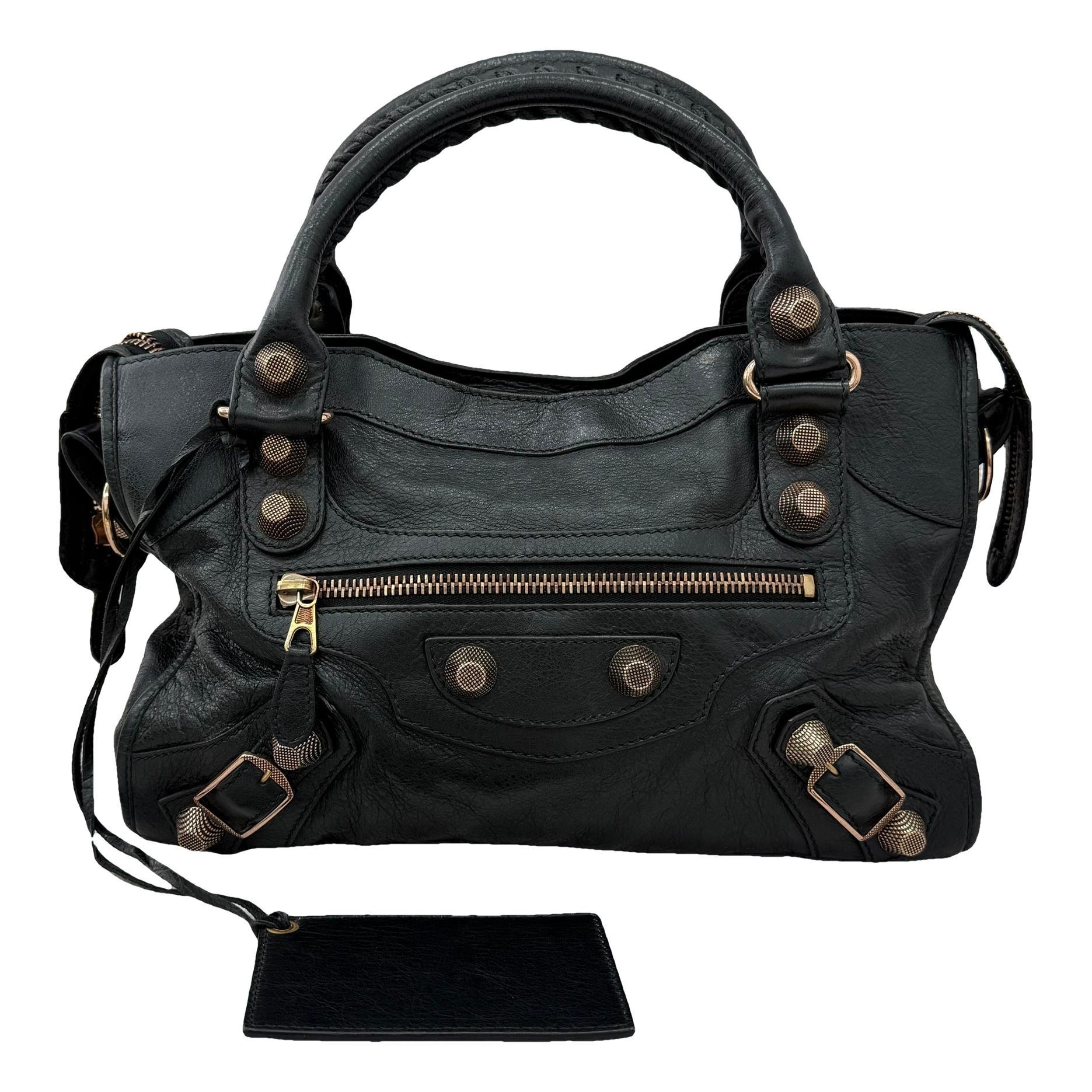 City leather handbag