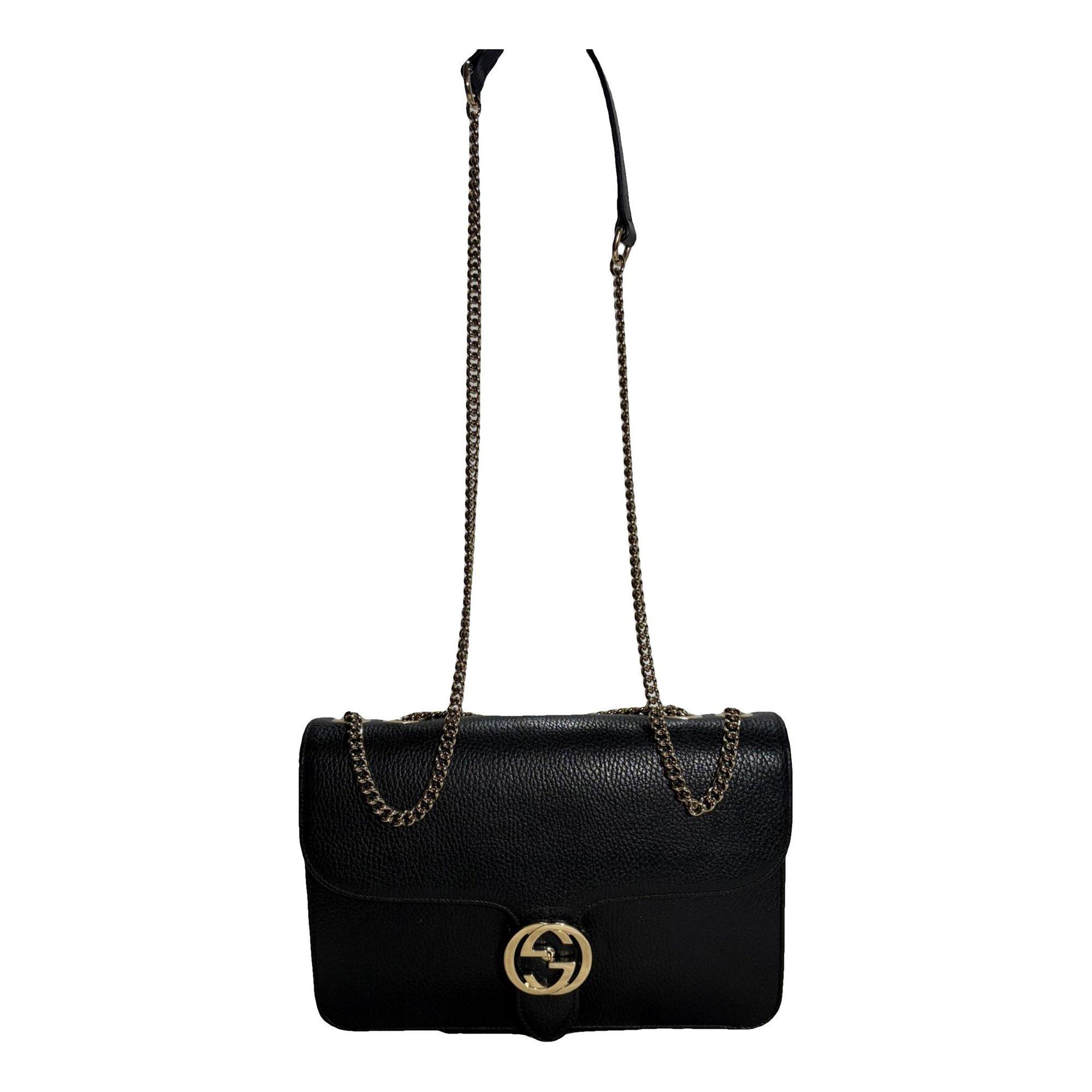 Interlocking leather handbag