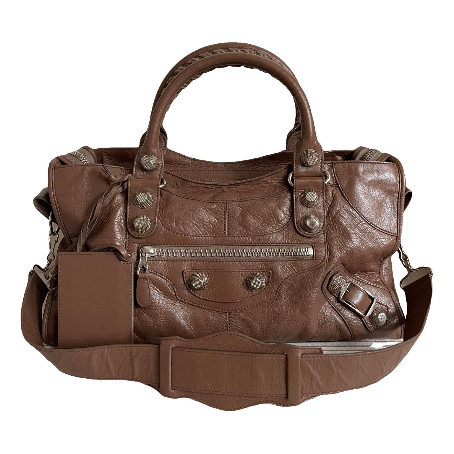 City leather handbag
