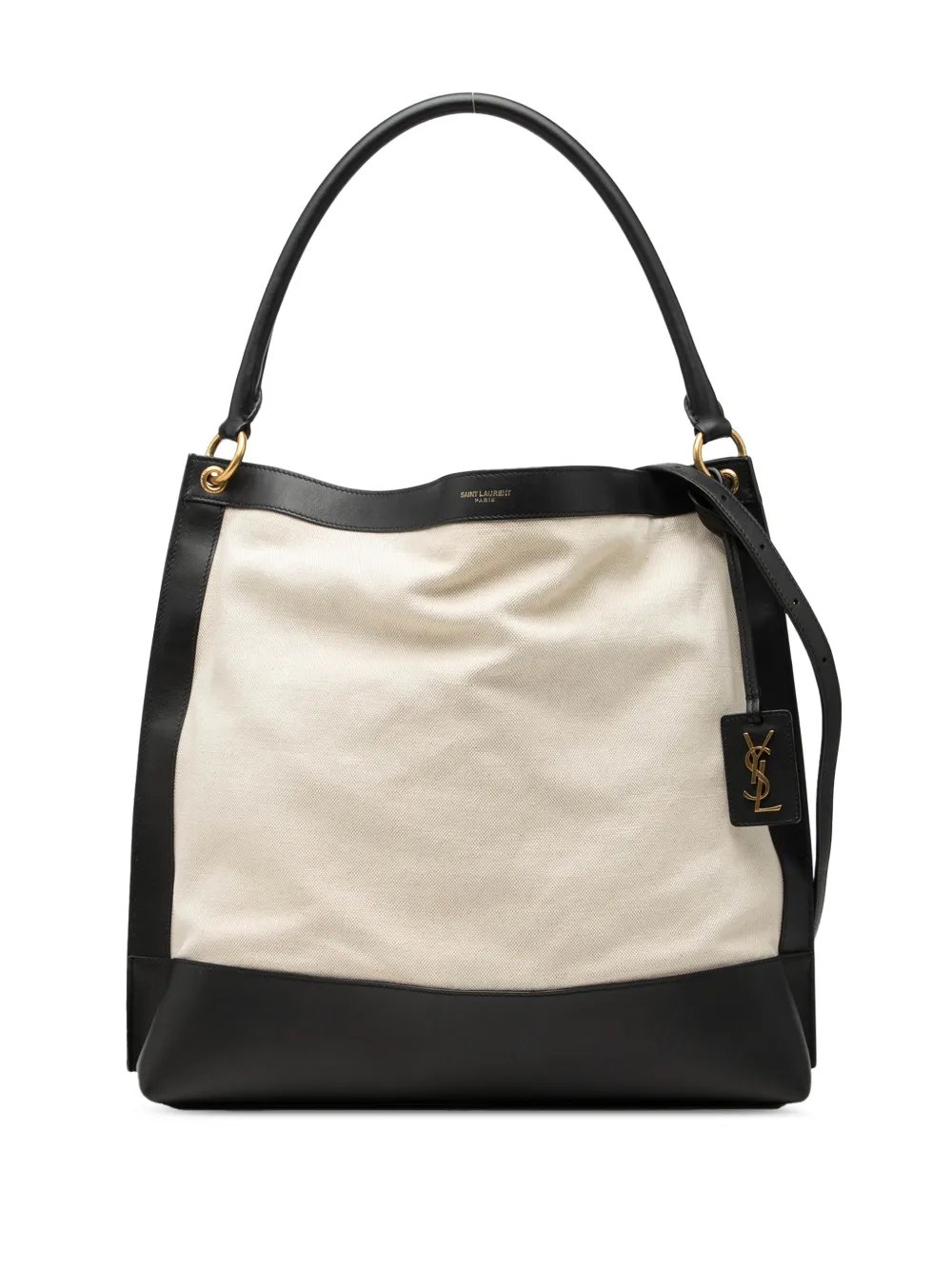 2020 Bicolor Canvas and Calfskin Tag Hobo satchel