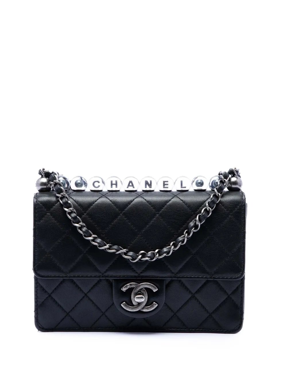 2020 Medium Quilted Goatskin Chic Pearls Flap crossbody bag