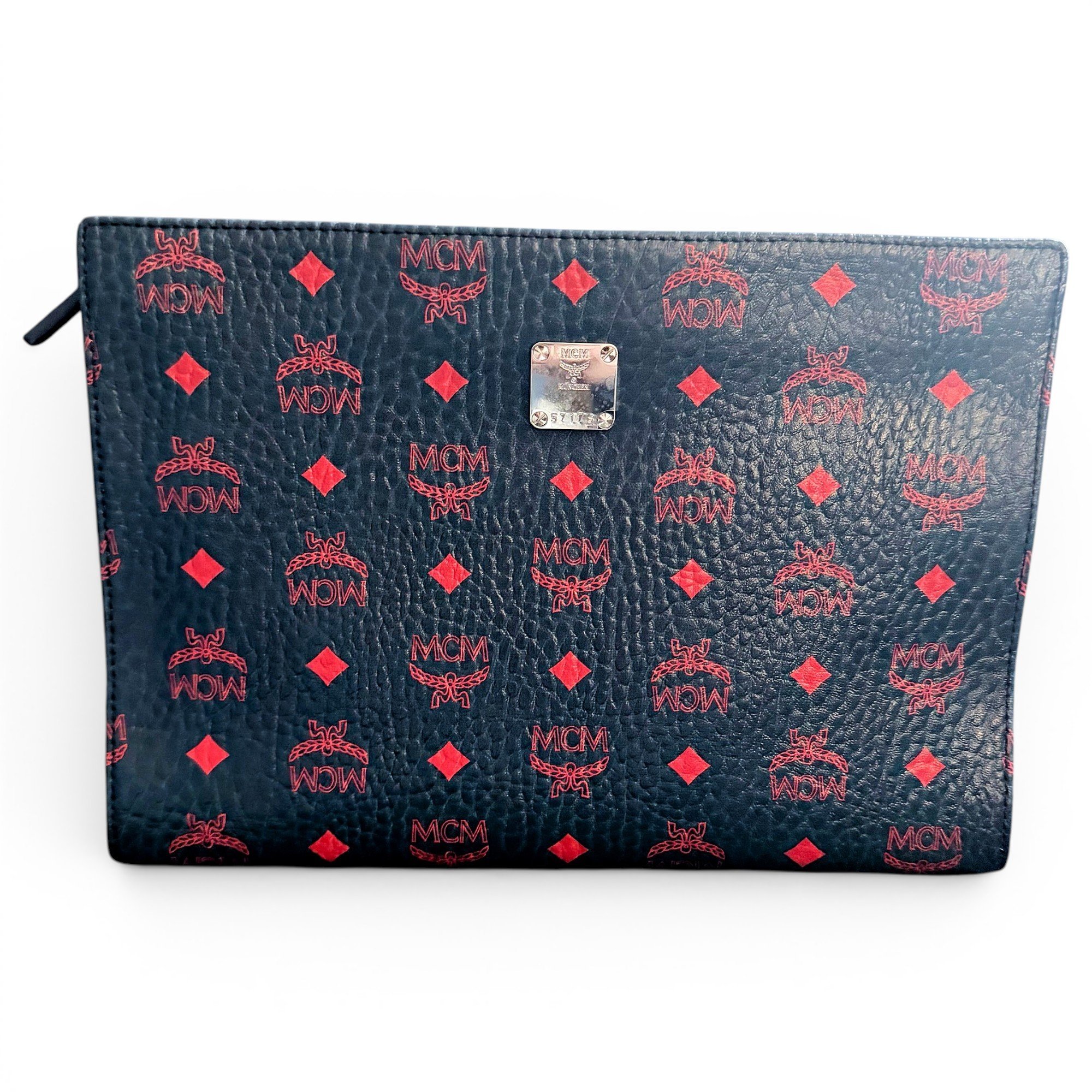 Leather clutch bag