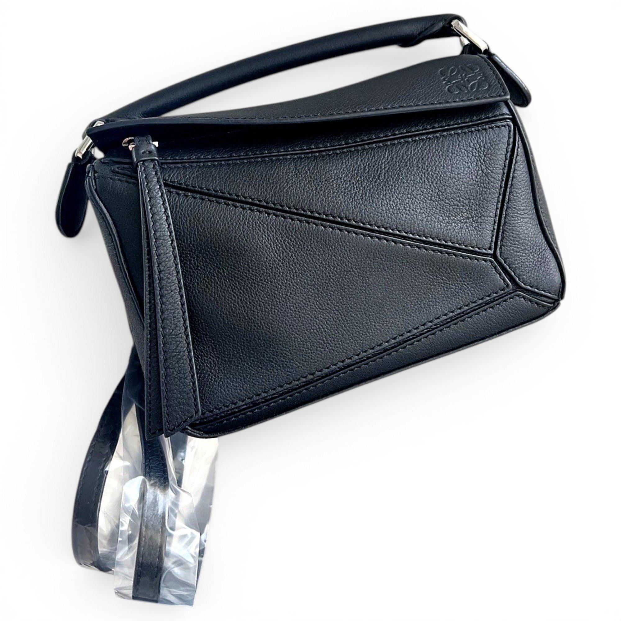Puzzle leather handbag