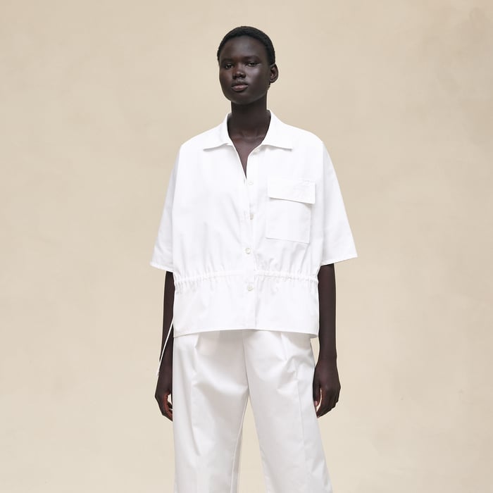 Blanc Embroidered Beach Shirt