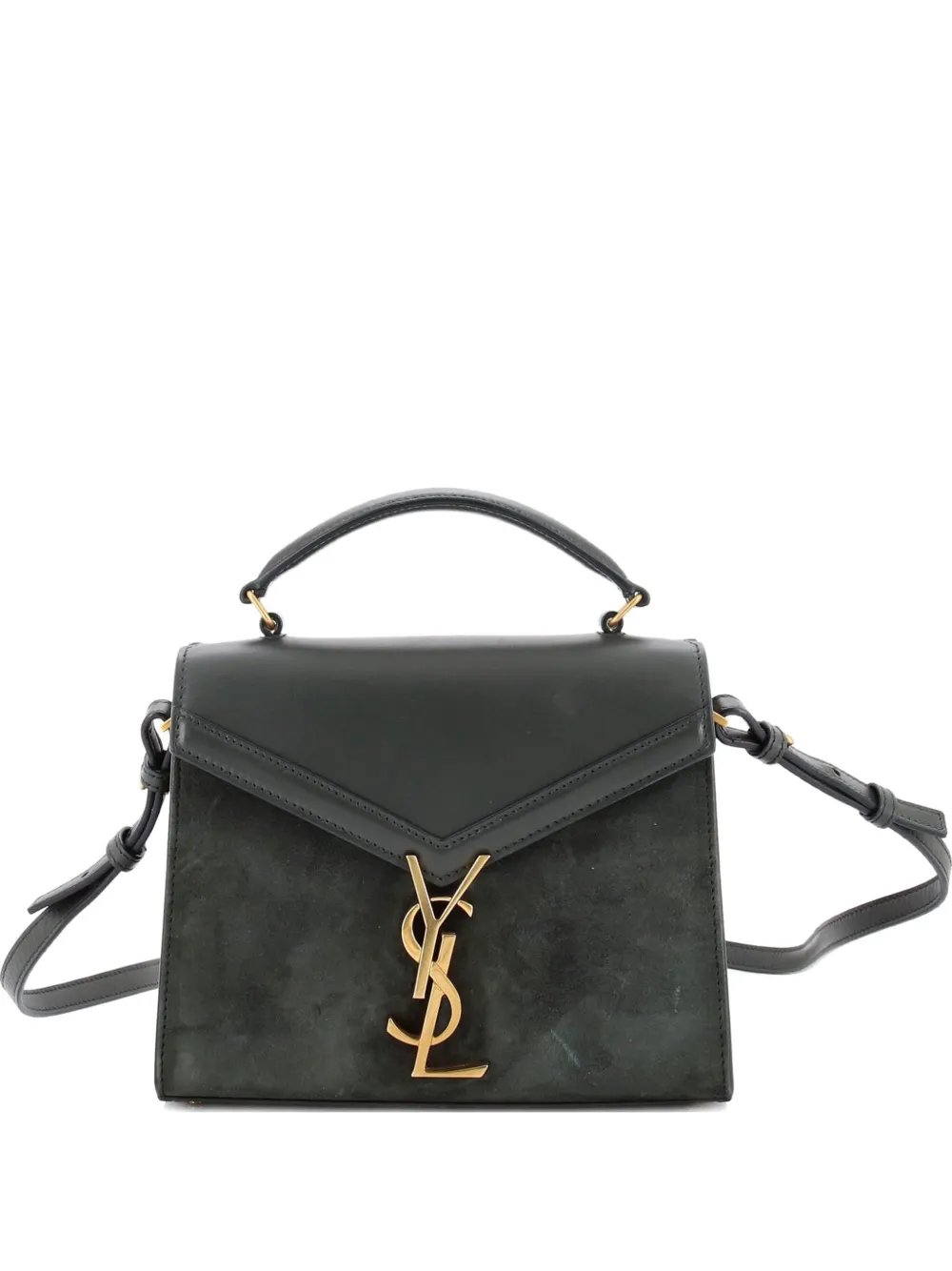 Cassandra Top Handle Bag Leather and Suede Mini crossbody bag
