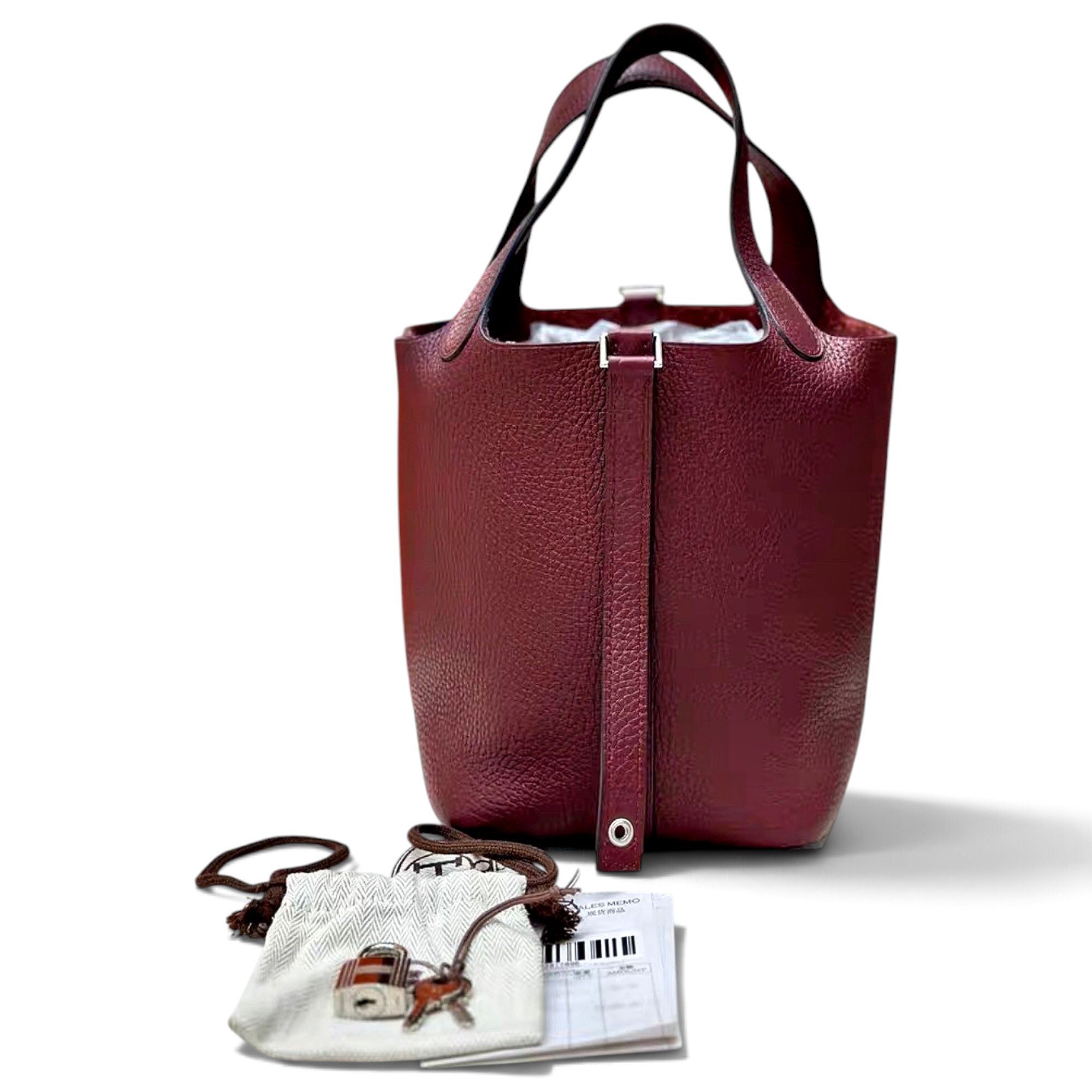 Picotin leather tote