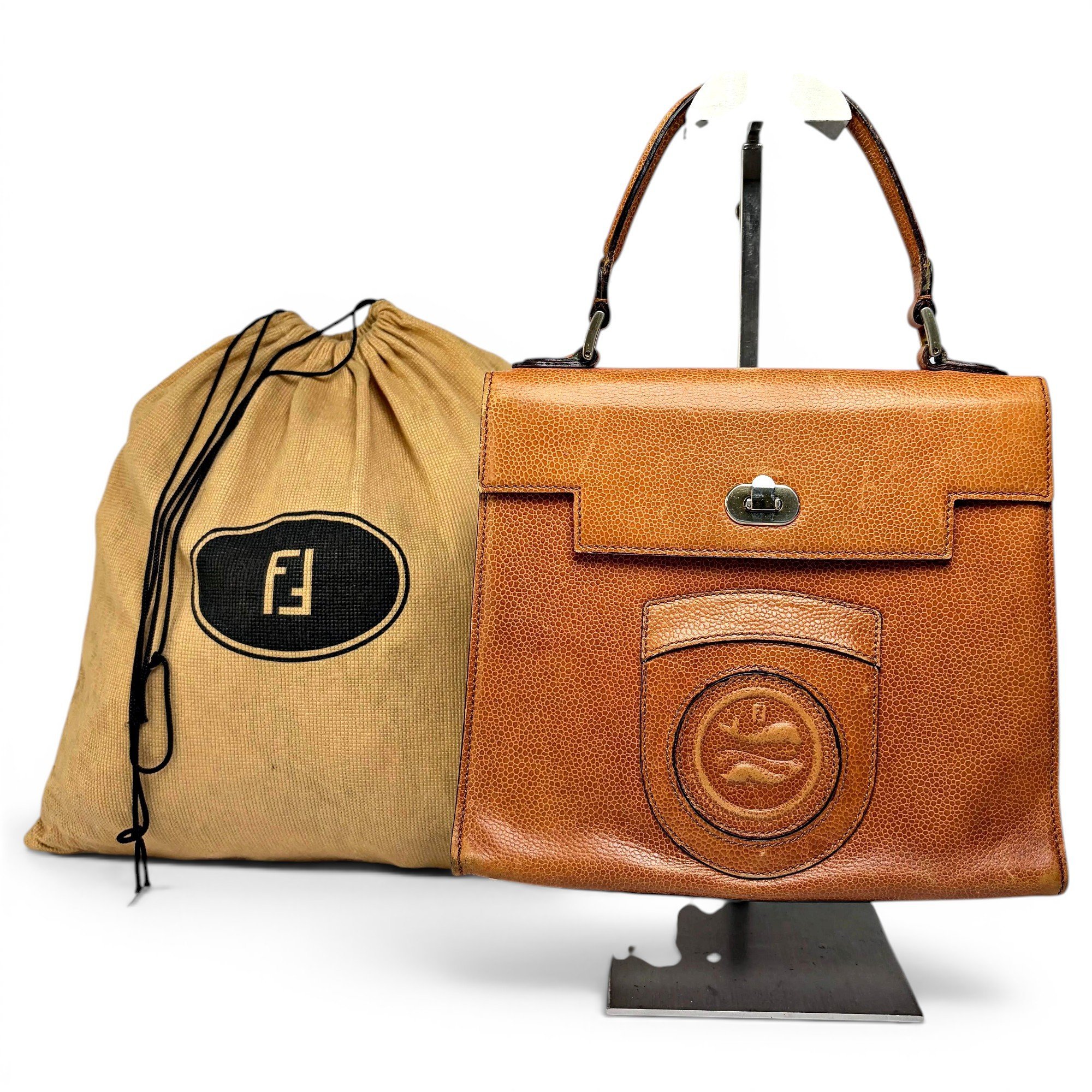 Baguette leather handbag