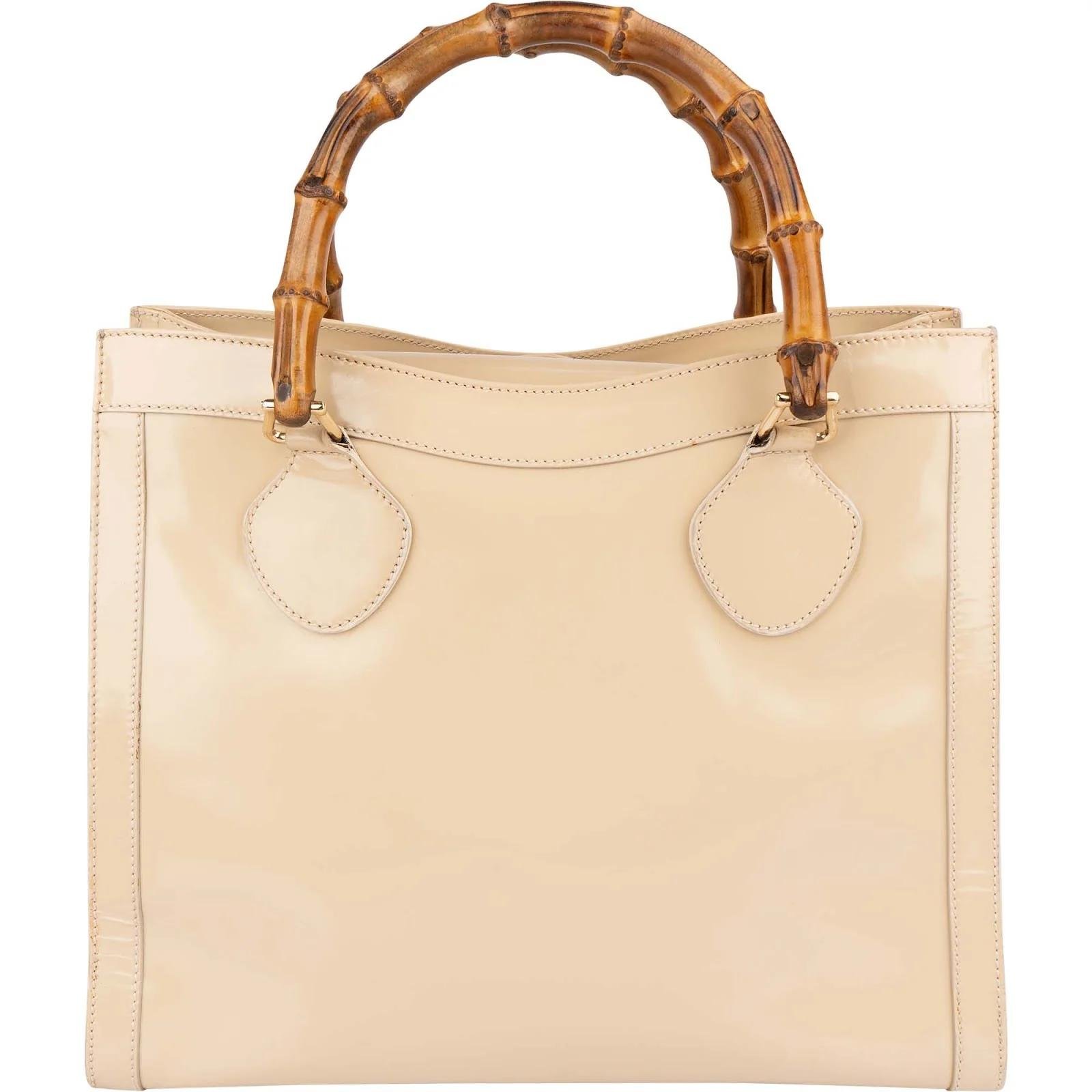 Bamboo Top Handle patent leather tote
