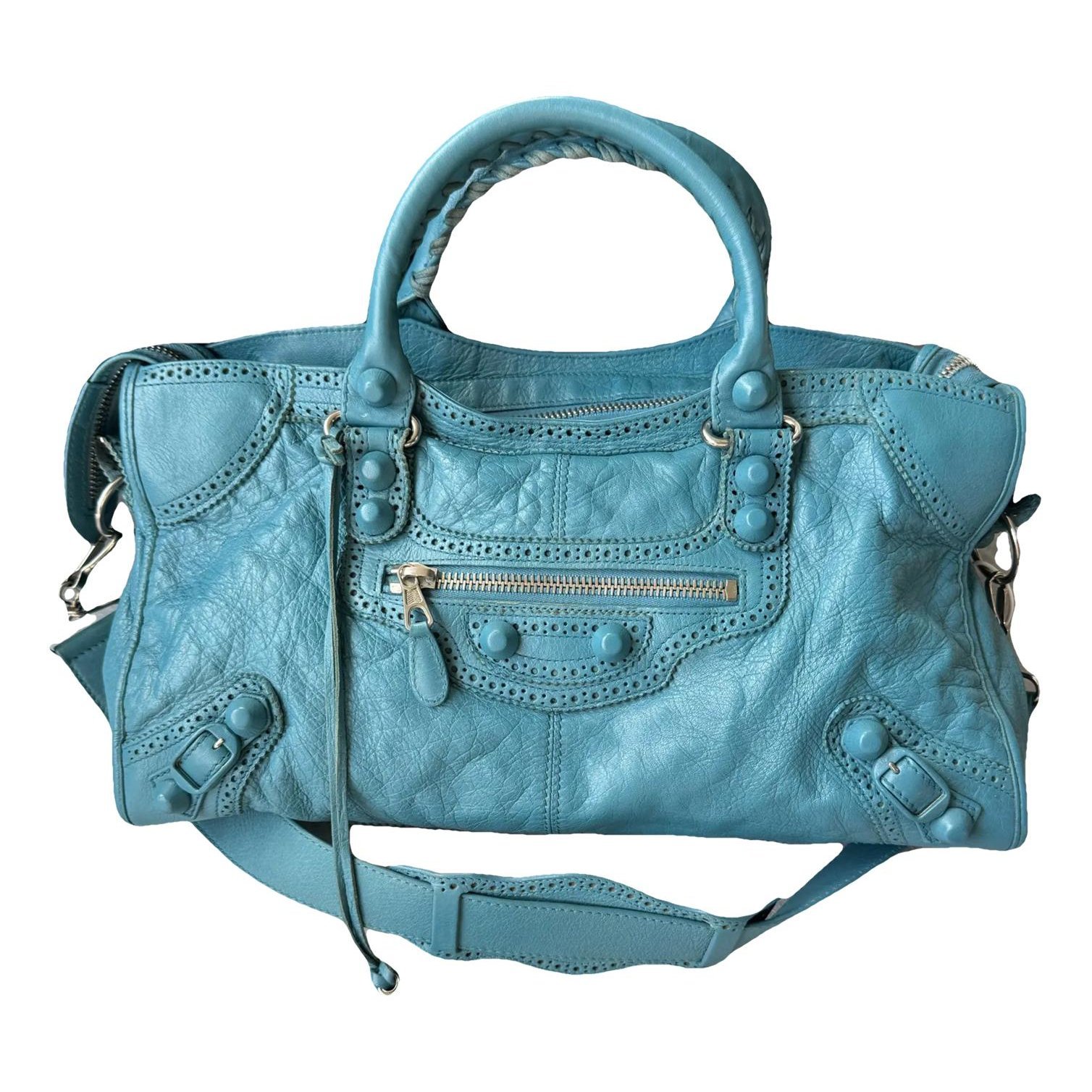 City leather handbag