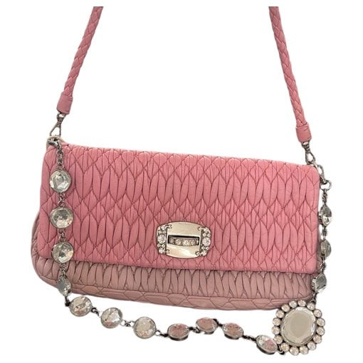 Miu Crystal leather handbag