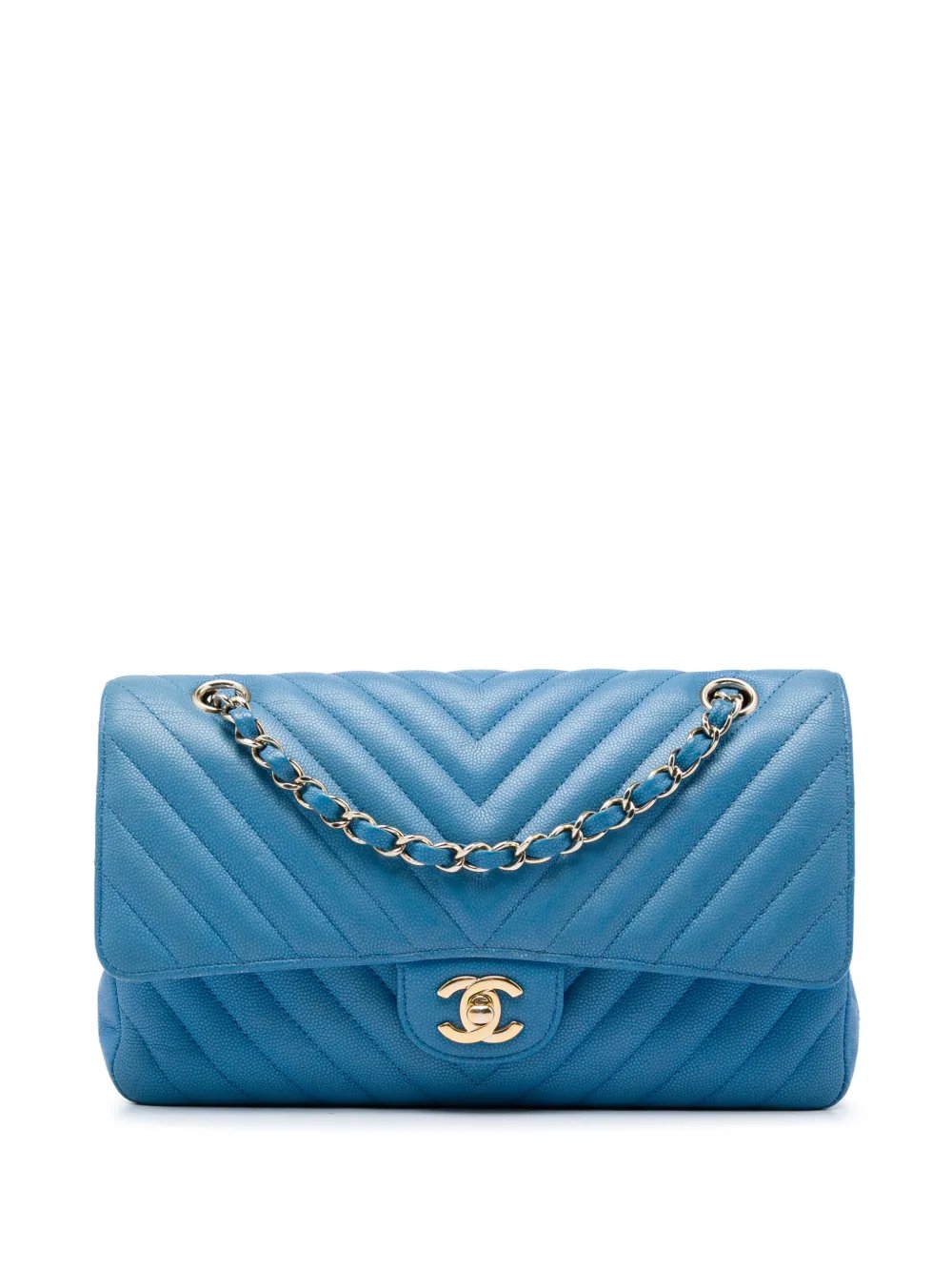 2019 Medium Classic Chevron Caviar Double Flap shoulder bag