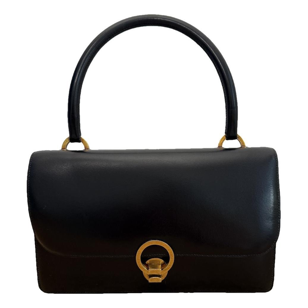 Ring leather handbag