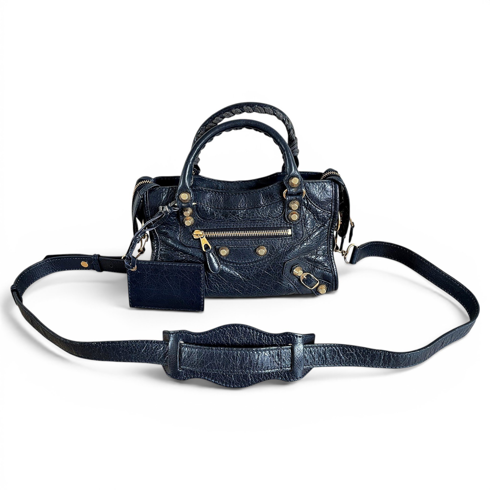 City leather handbag