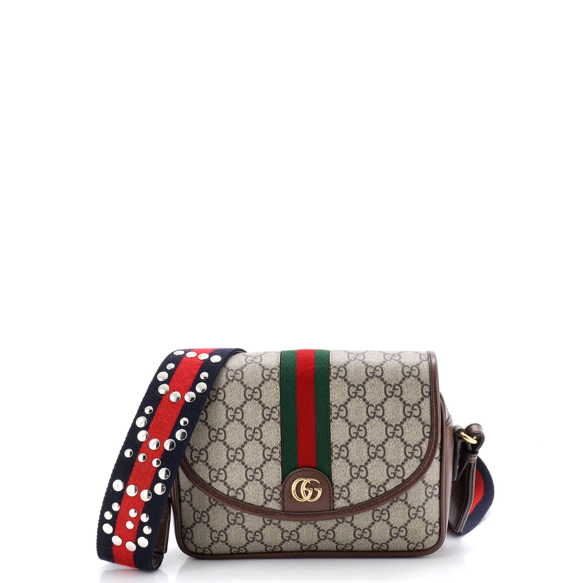 Gucci Ophidia Flap Shoulder Bag GG Coated Canvas Small