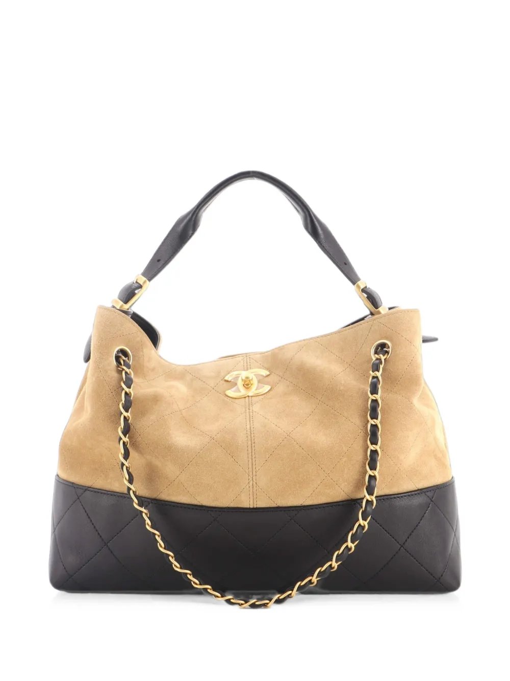 Coco Base Shopping Bag Quilted Suede and Lambskin Small hobo bag
