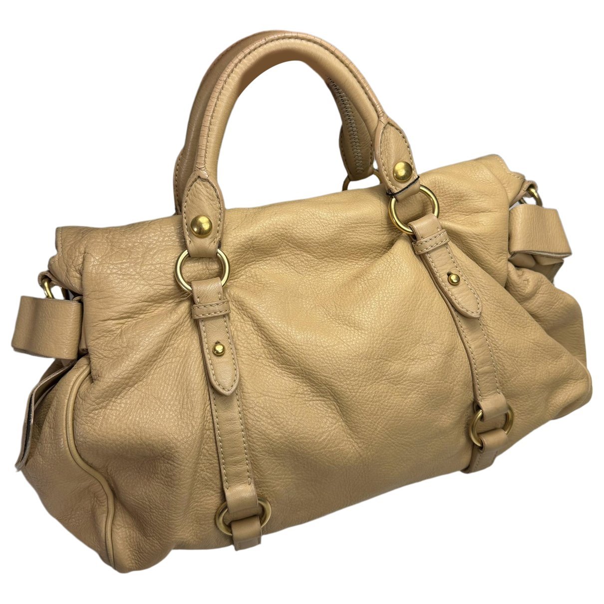 Bow bag leather handbag