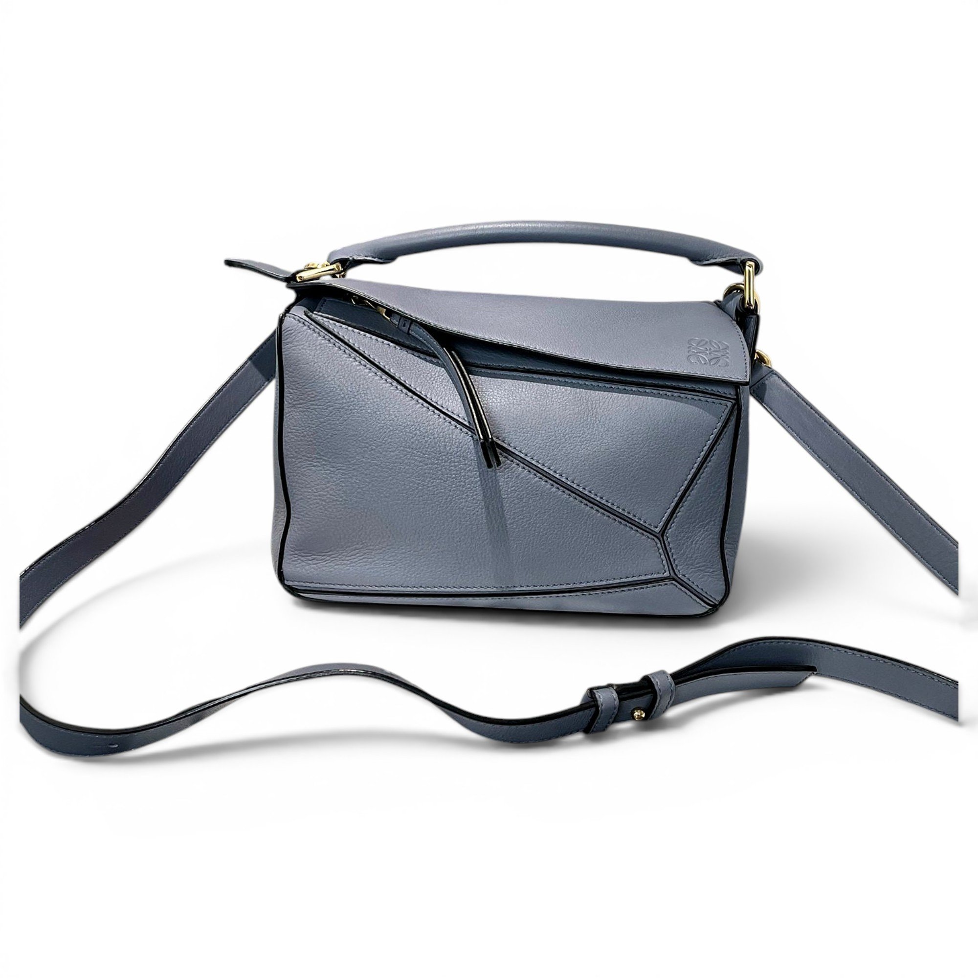 Puzzle leather handbag