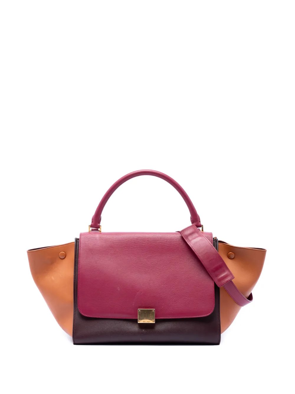 2014 Medium Tricolor Leather Trapeze satchel