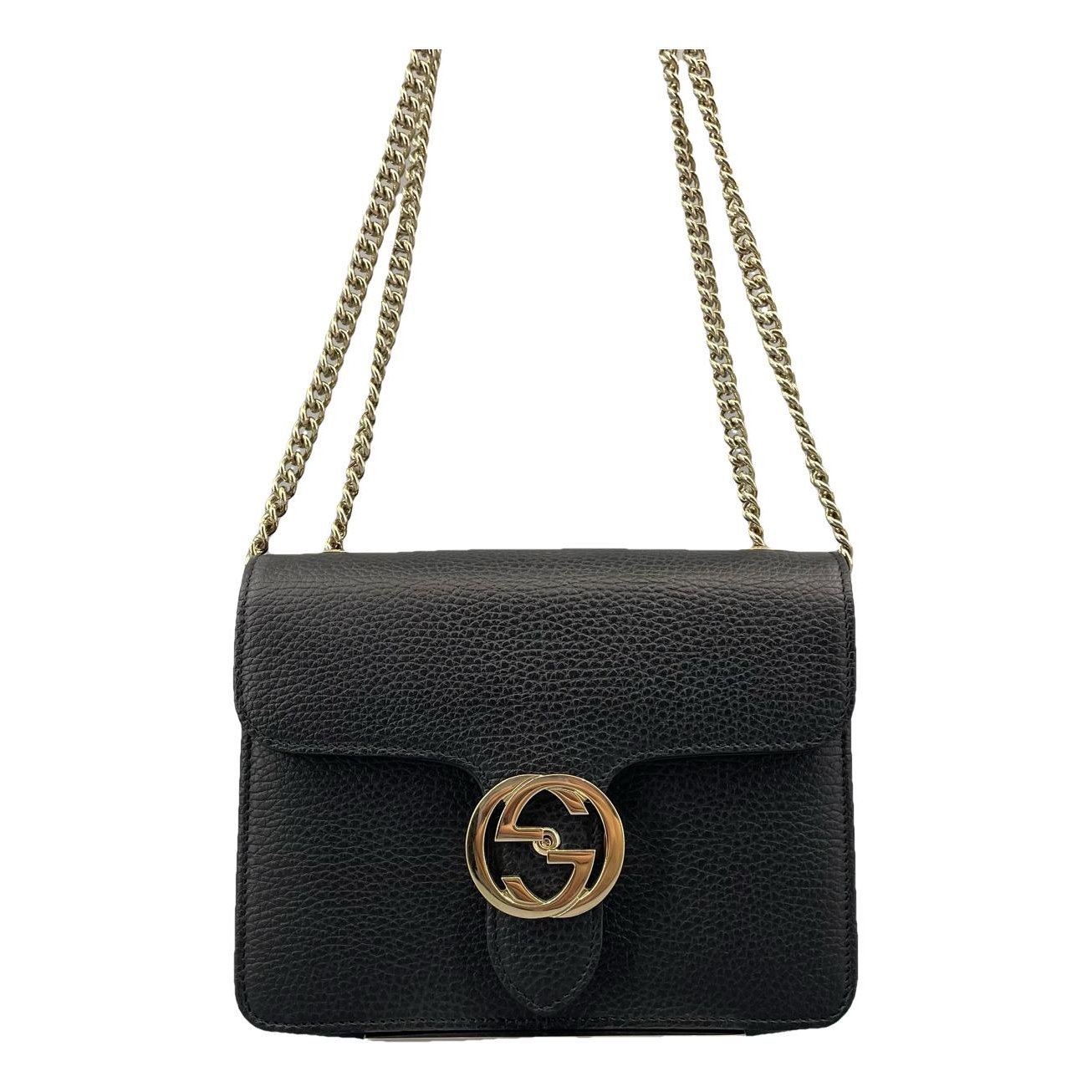 Interlocking leather handbag