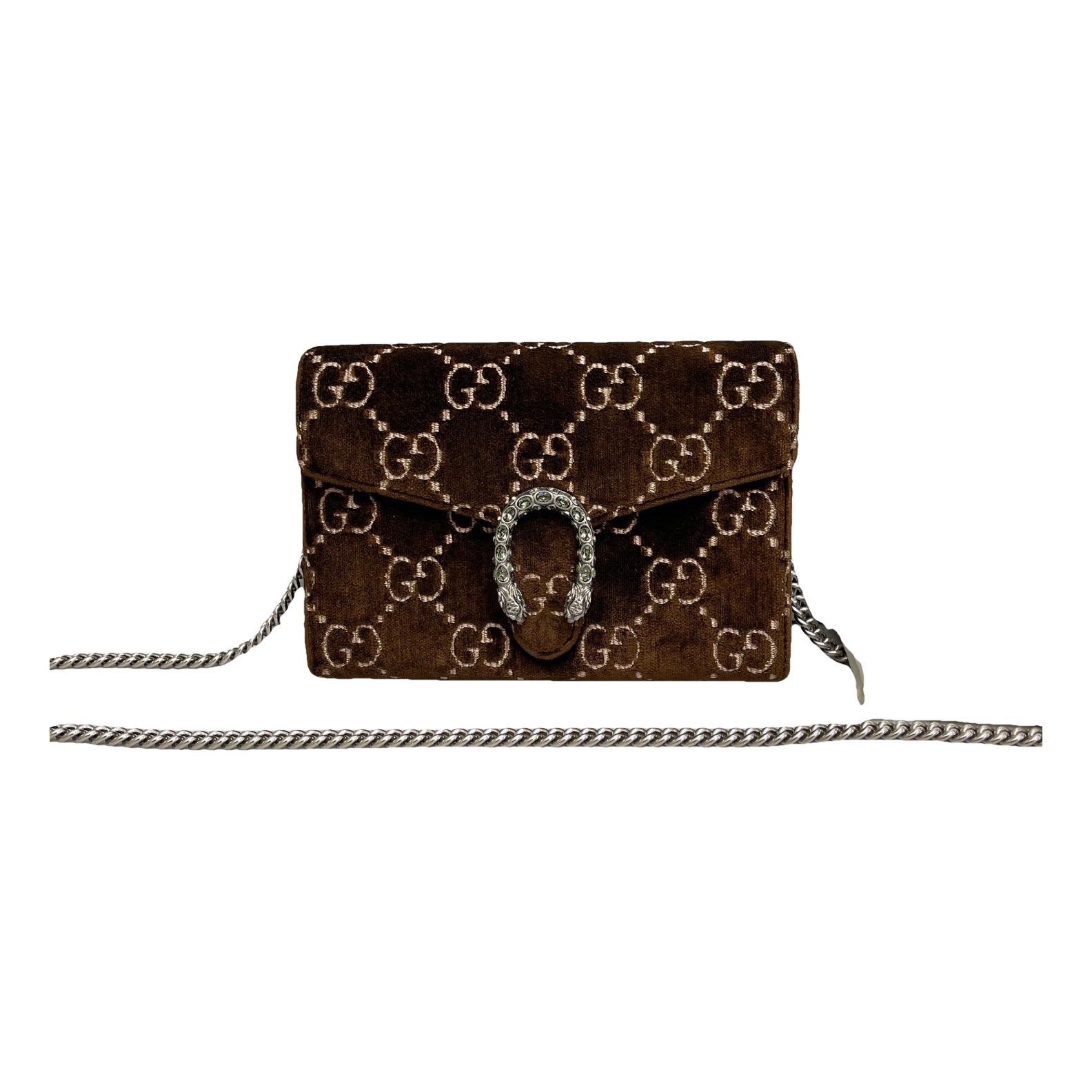 Dionysus Chain Wallet velvet handbag