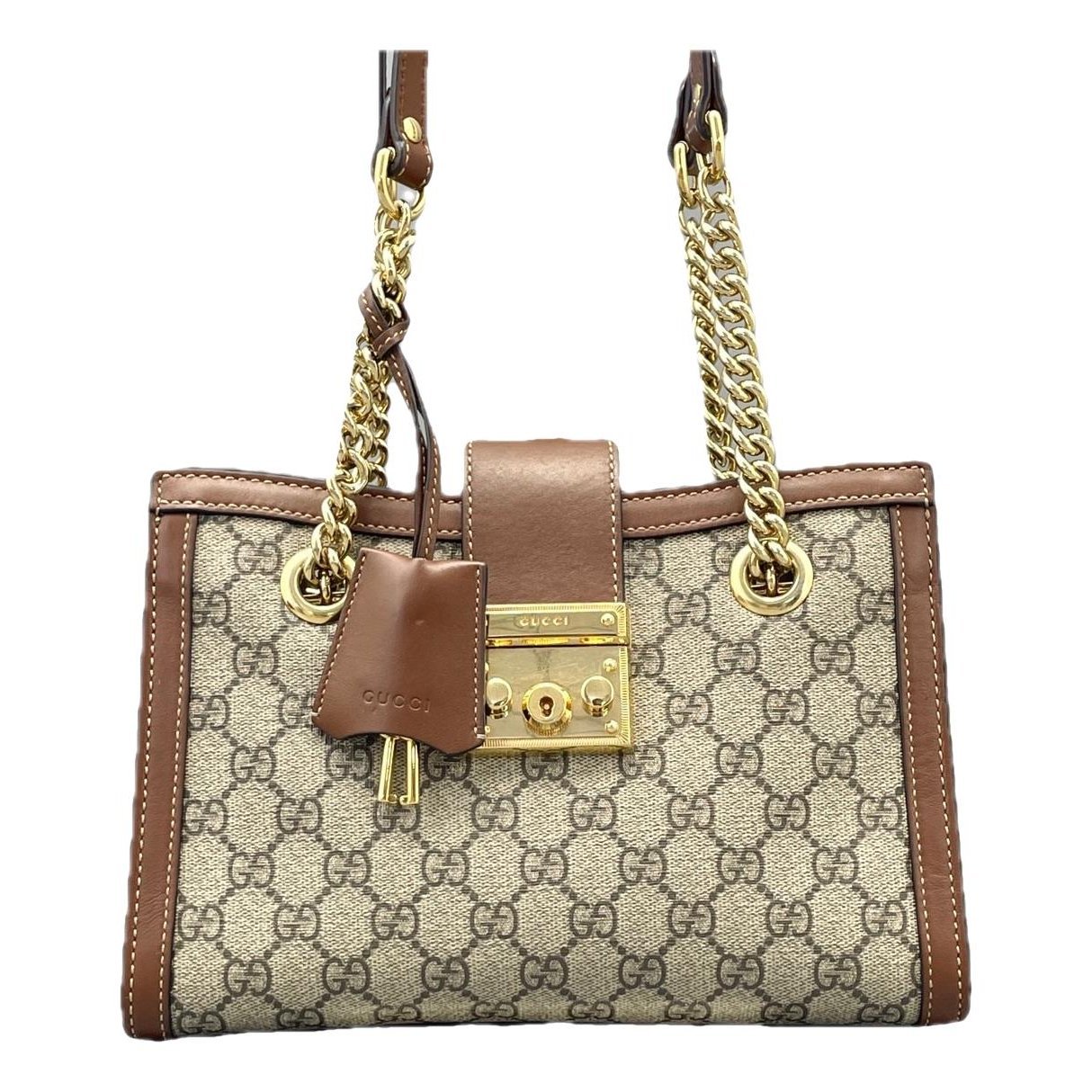 Padlock leather handbag