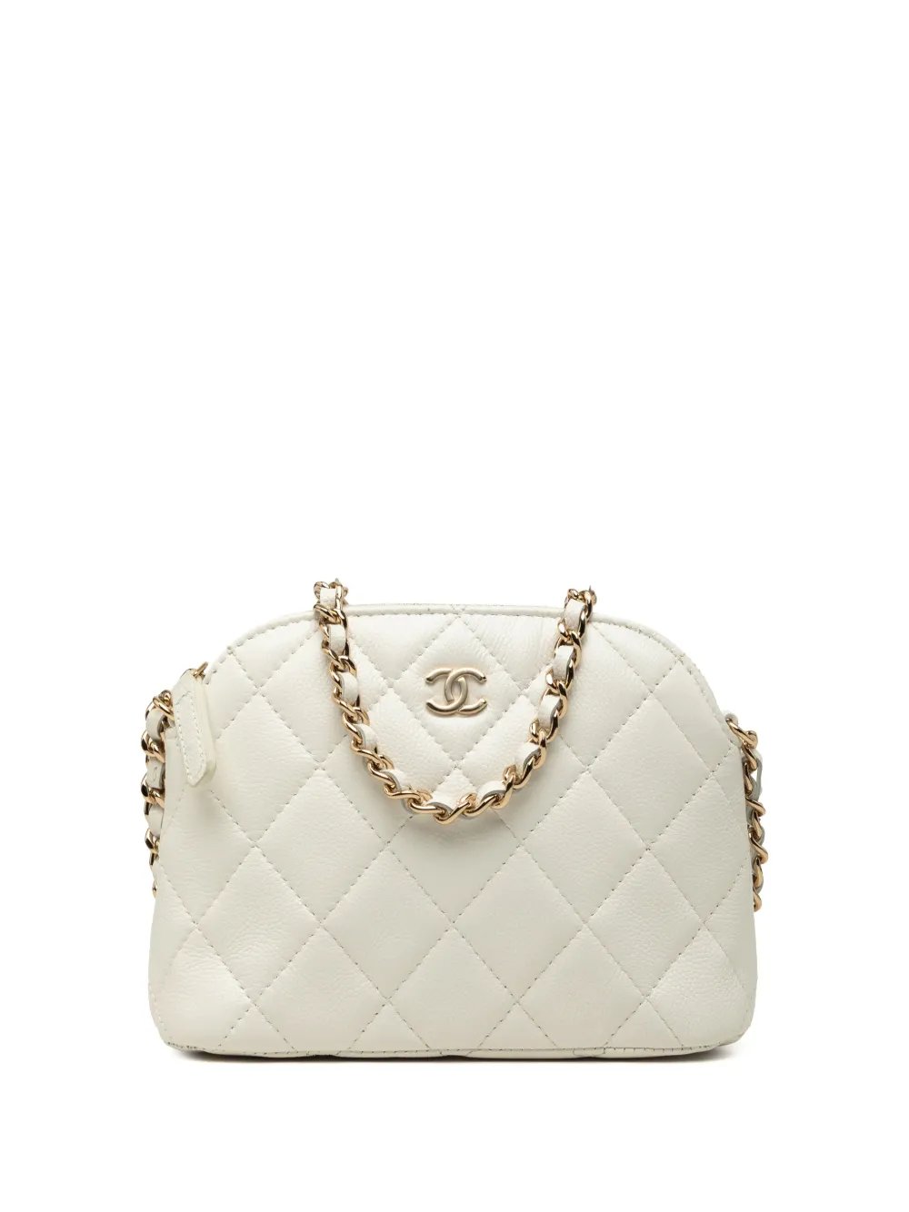 2021-2026 Mini CC Quilted Caviar Dome Clutch with Chain crossbody bag