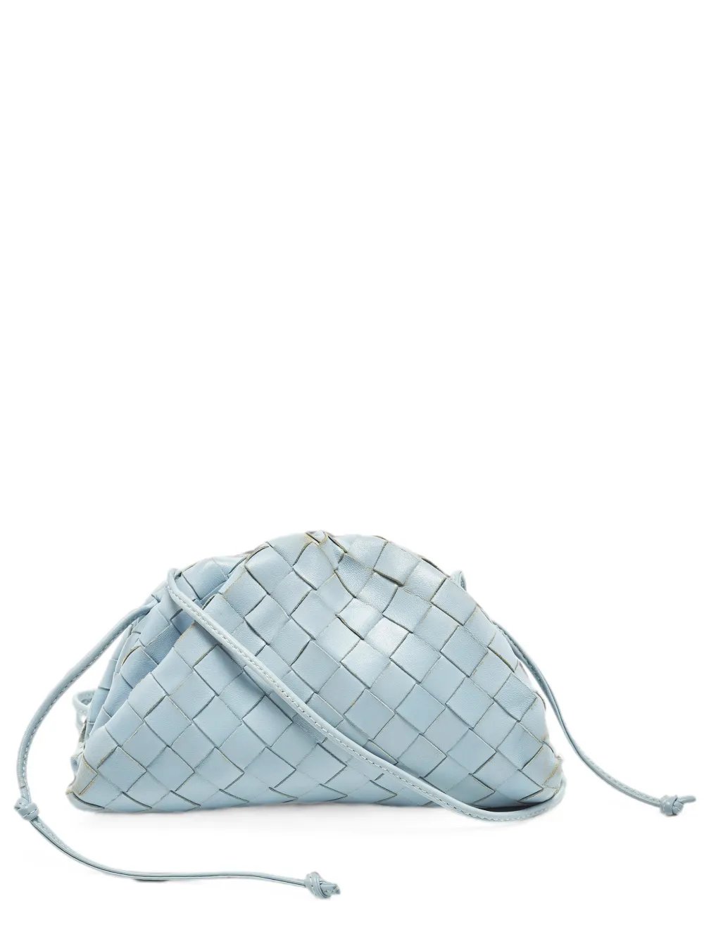 Bottega Veneta The Pouch Mini Light Blue Intrecciato Leather Bag