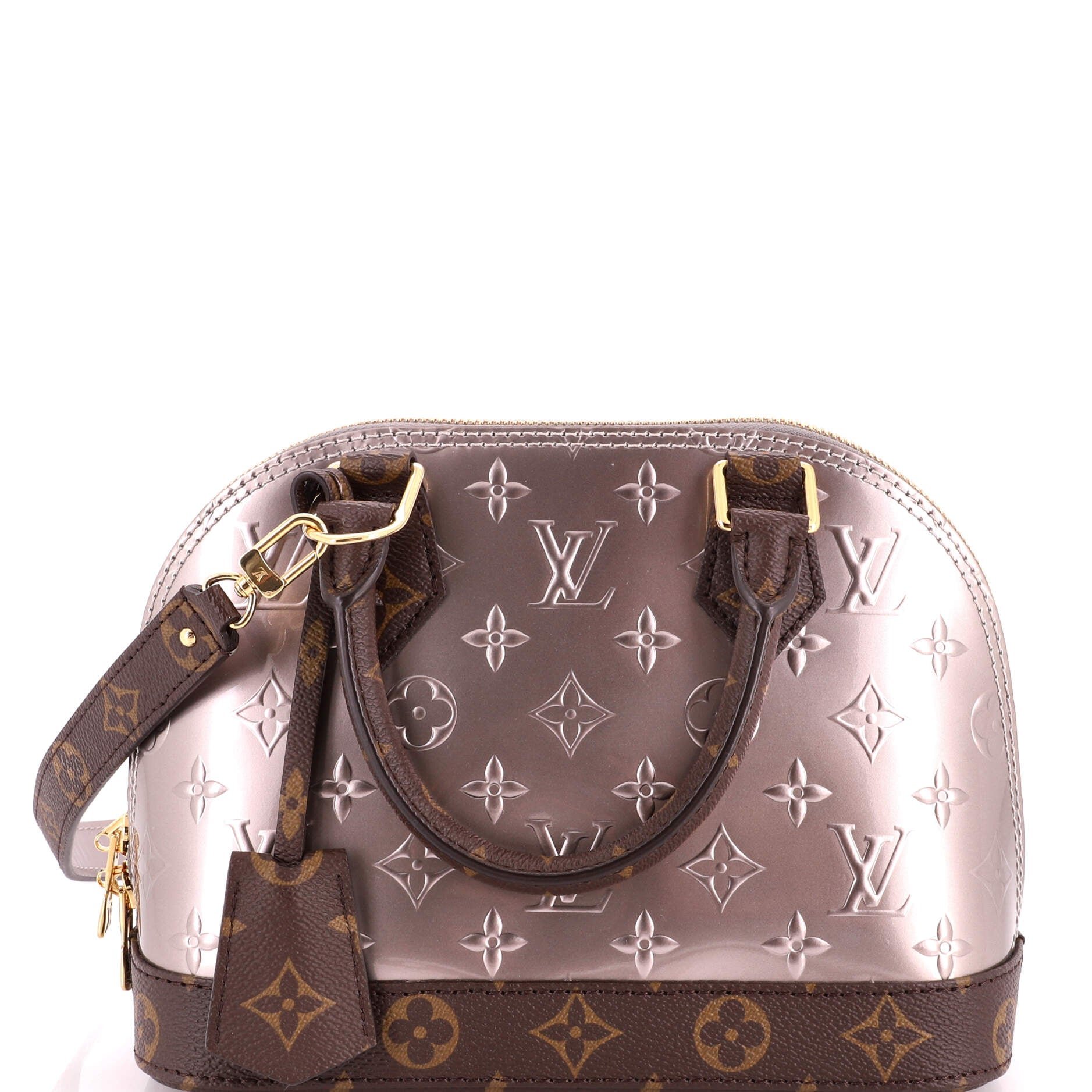 Alma Handbag Limited Edition Metallic Monogram Vernis and Monogram Canvas BB