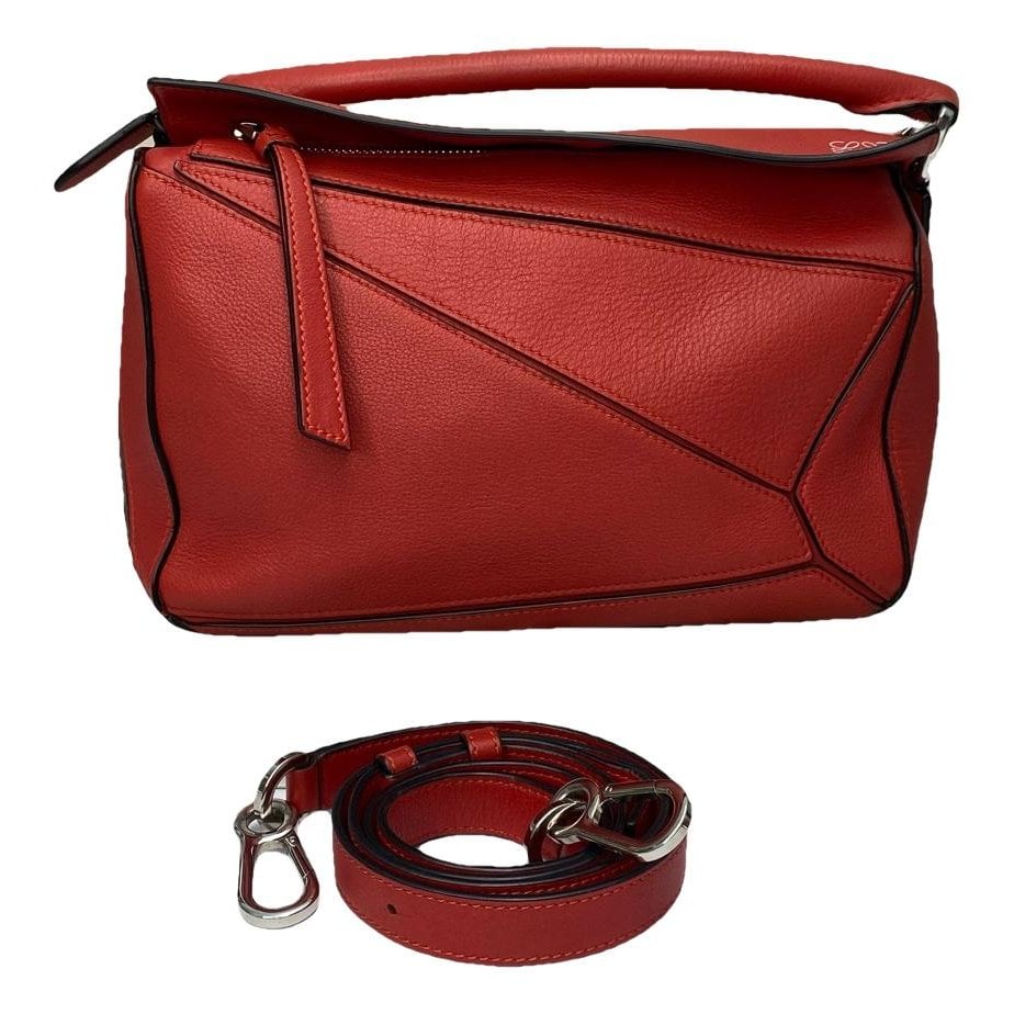 Puzzle leather handbag