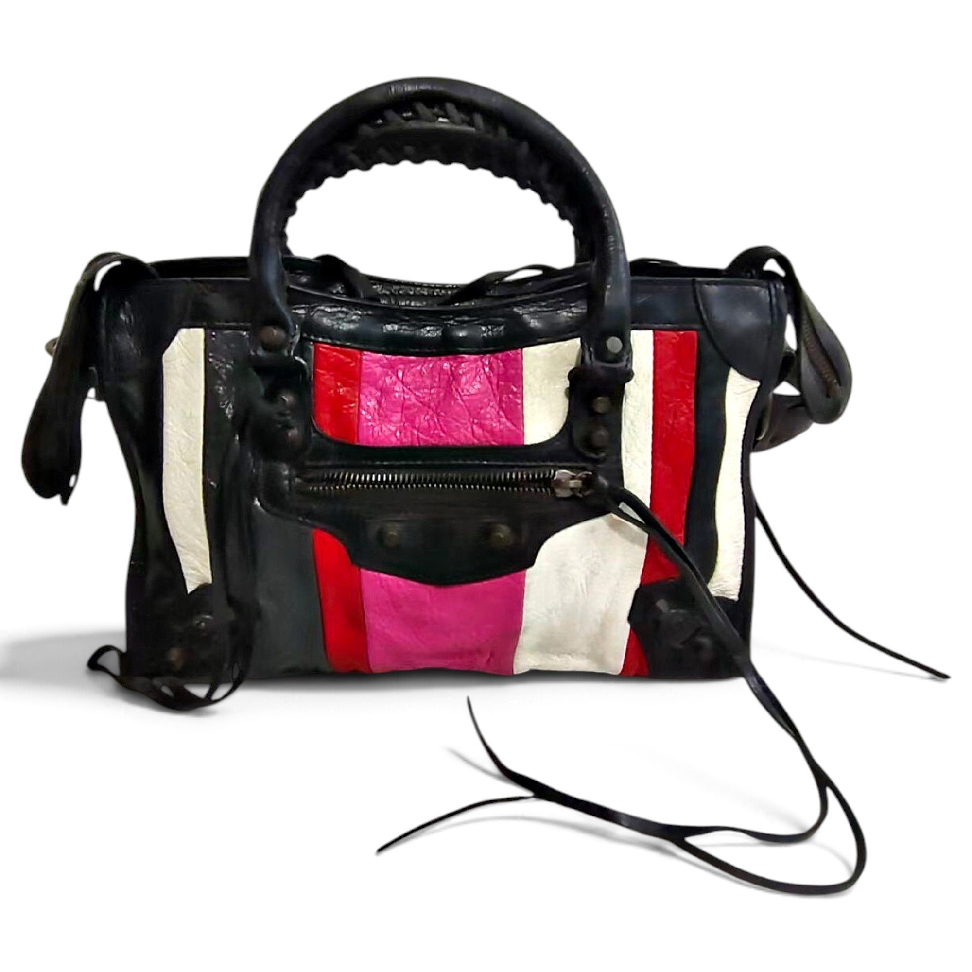 City leather handbag