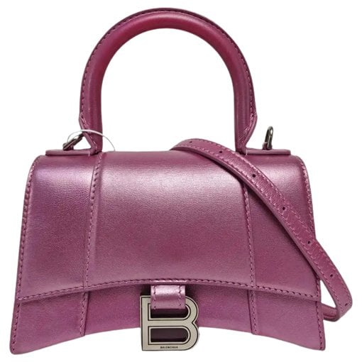 Hourglass leather handbag