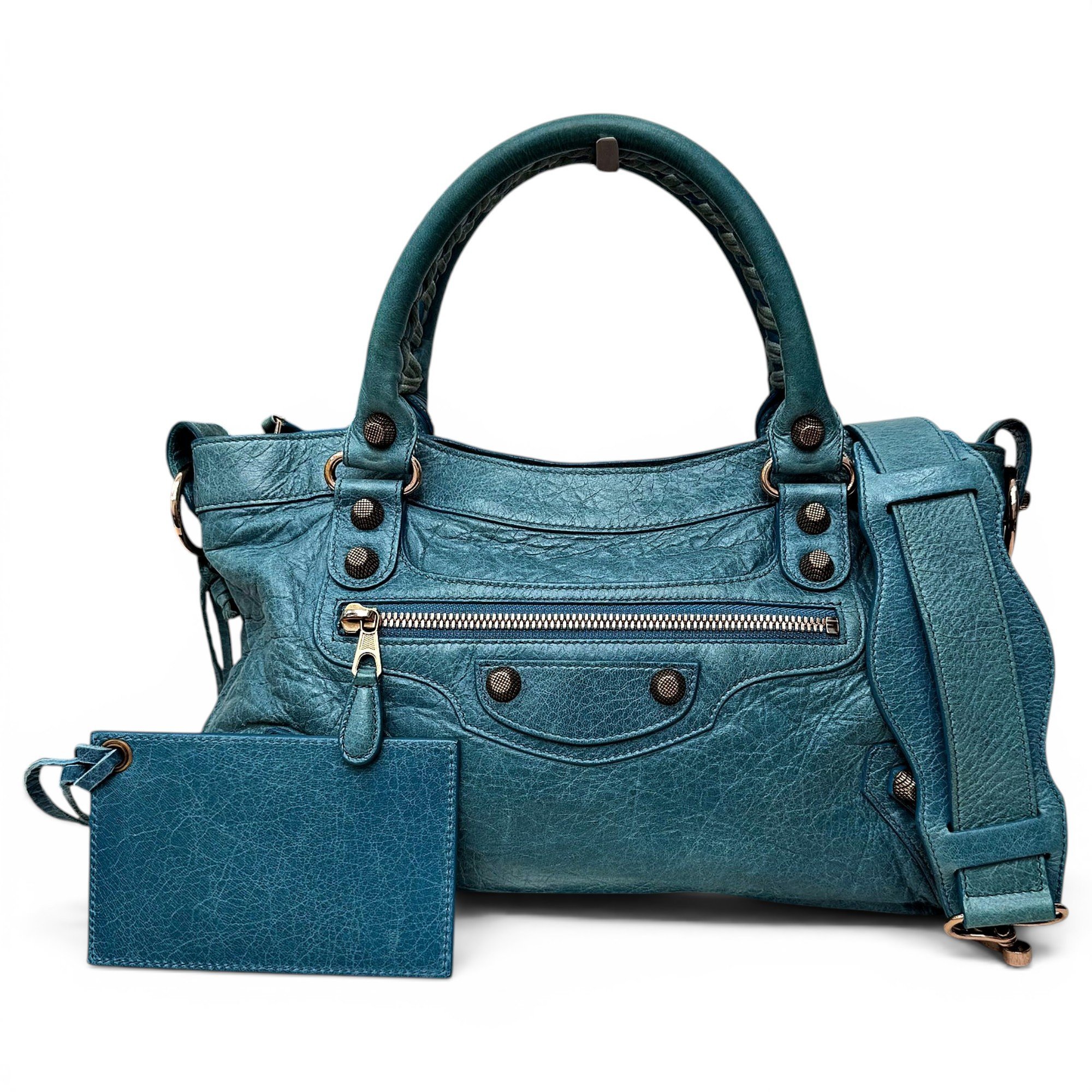 City leather handbag